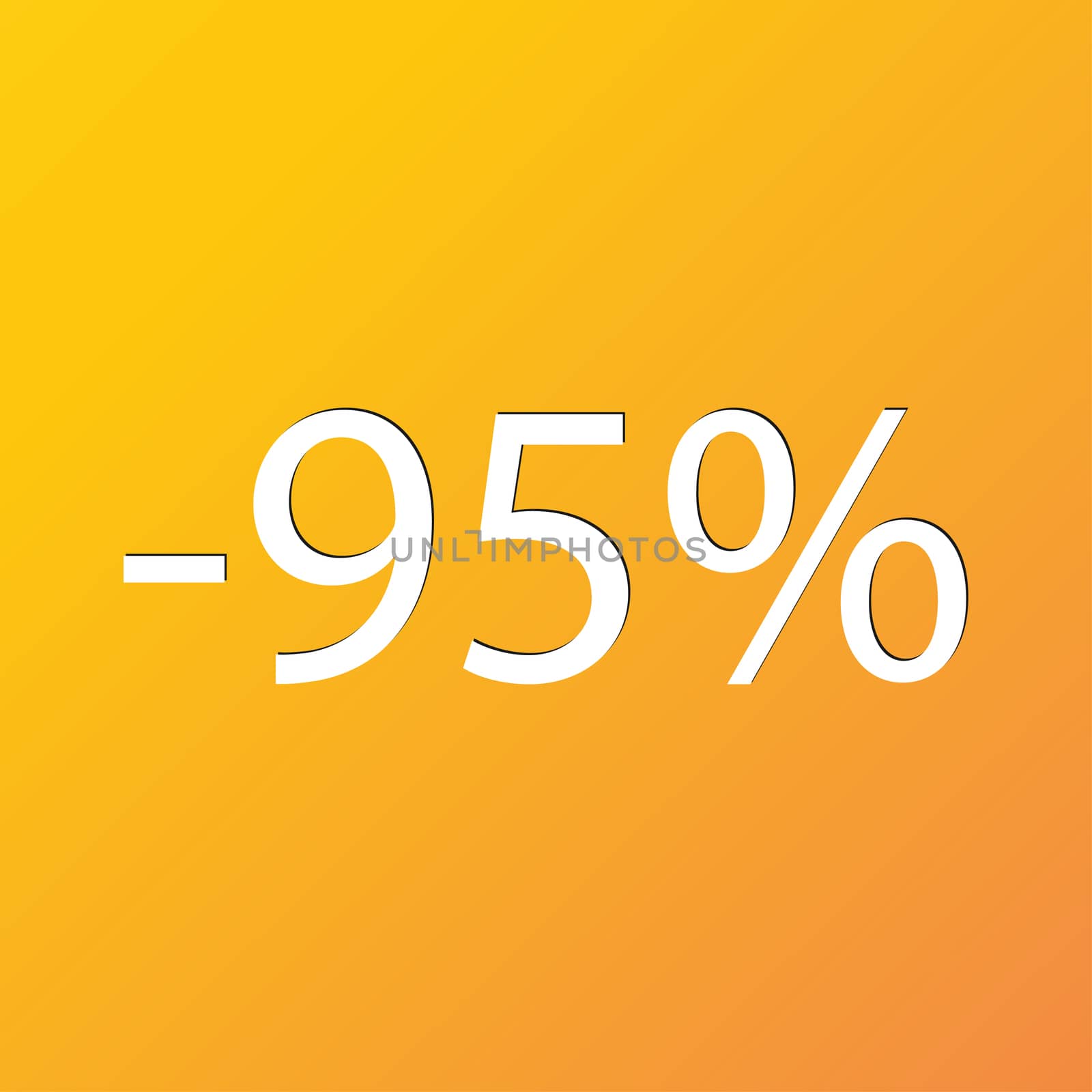 95 percent discount icon symbol Flat modern web design with long shadow and space for your text.  by serhii_lohvyniuk