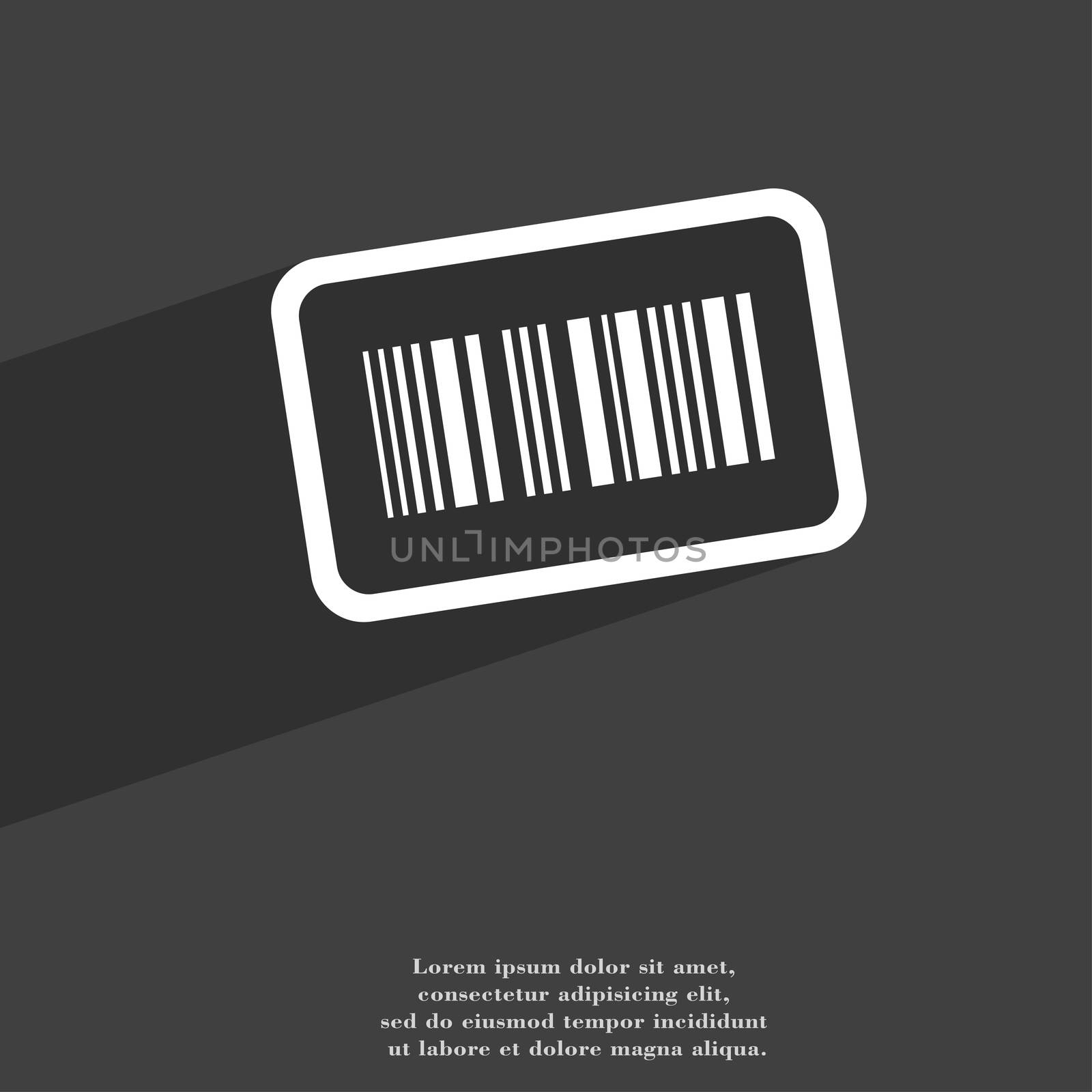 Barcode icon symbol Flat modern web design with long shadow and space for your text. illustration