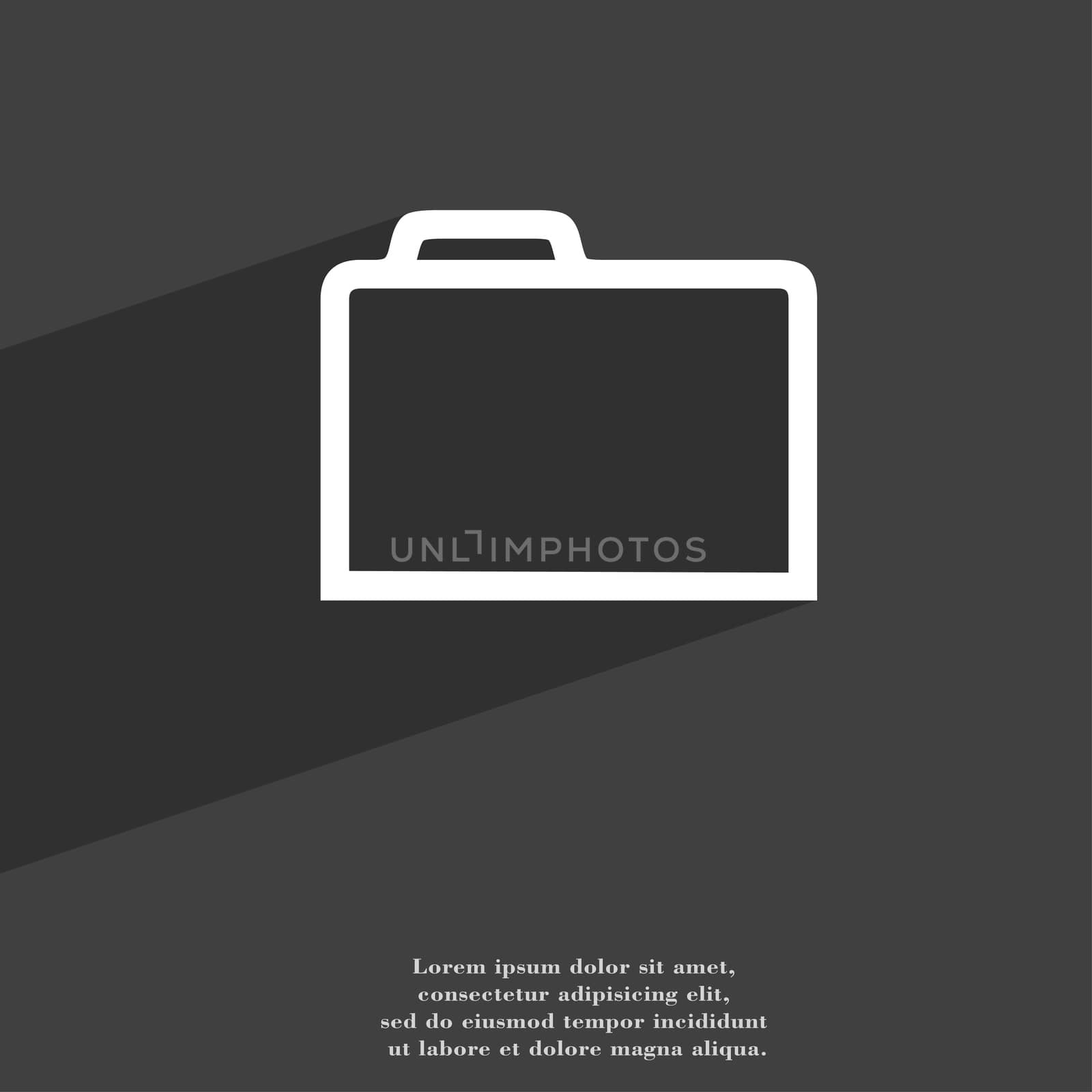 Folder icon symbol Flat modern web design with long shadow and space for your text.  by serhii_lohvyniuk