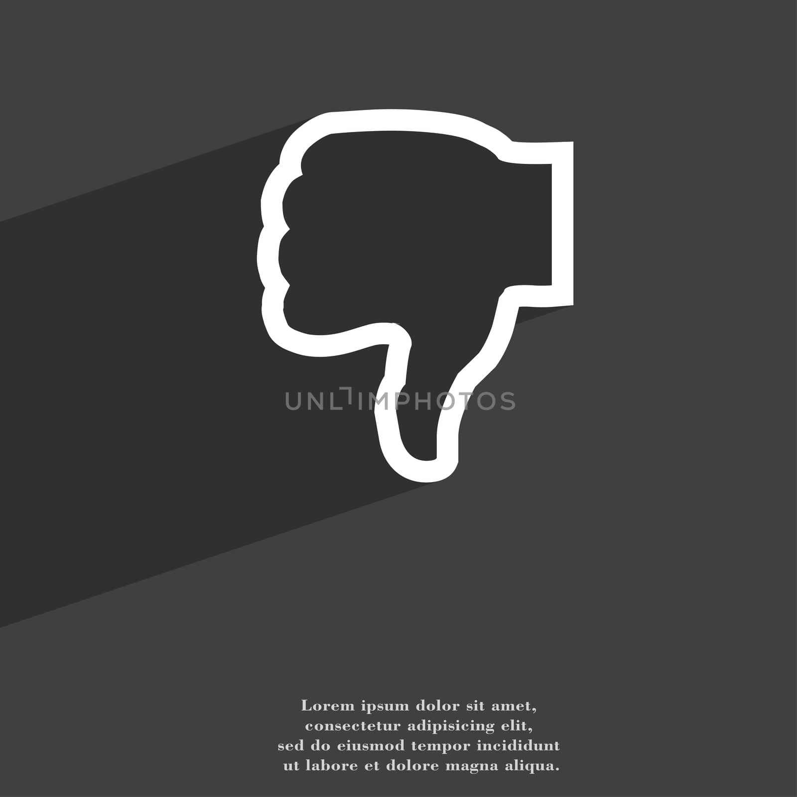 Dislike icon symbol Flat modern web design with long shadow and space for your text. illustration