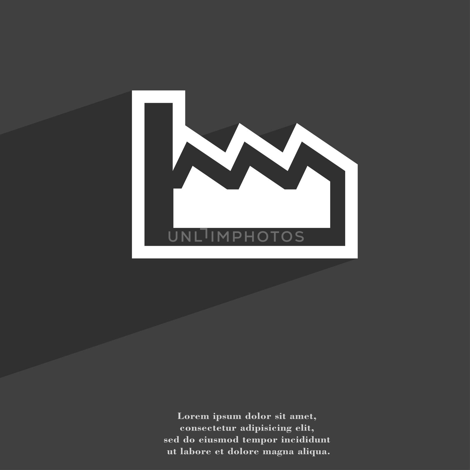 Chart icon symbol Flat modern web design with long shadow and space for your text.  by serhii_lohvyniuk