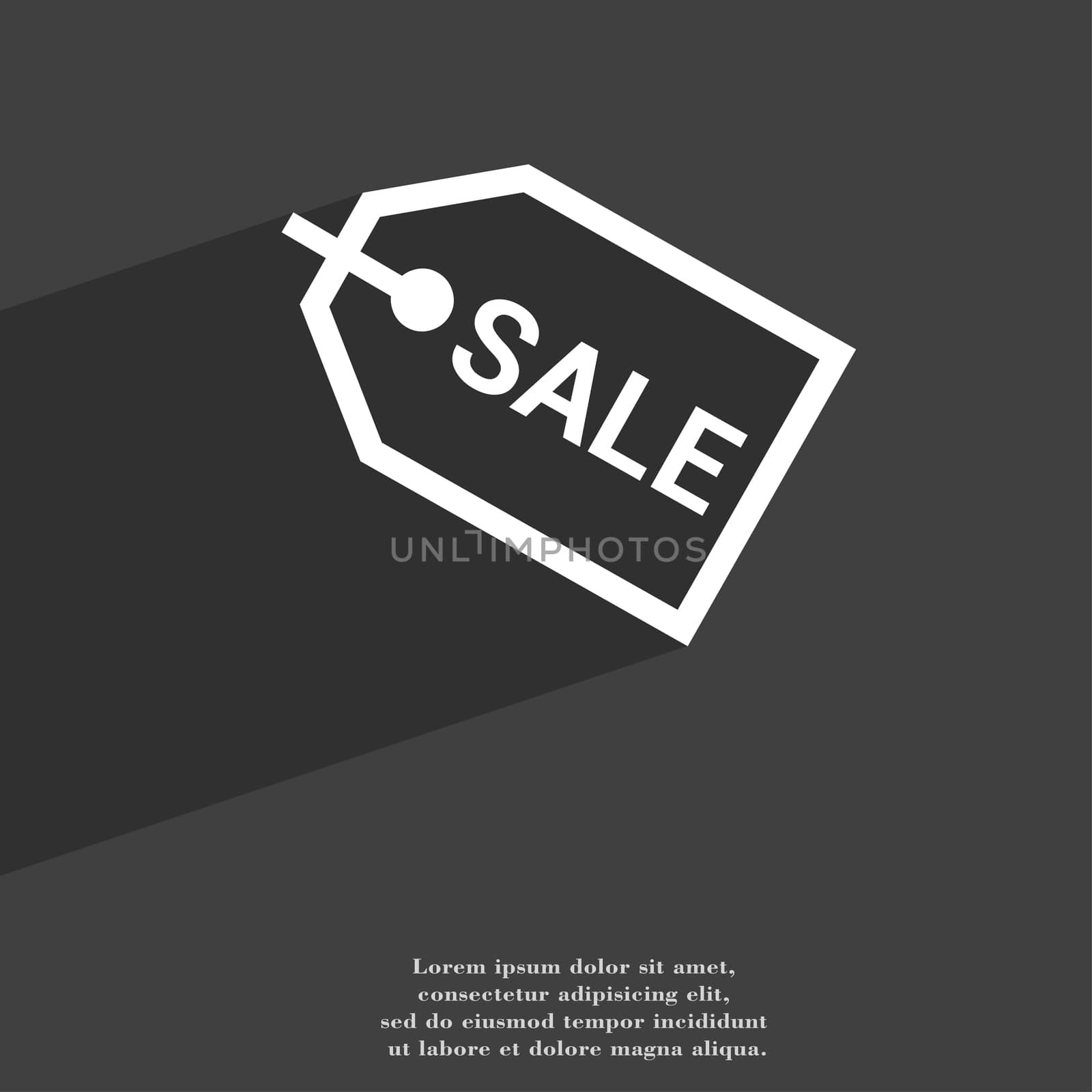 Sale icon symbol Flat modern web design with long shadow and space for your text. illustration