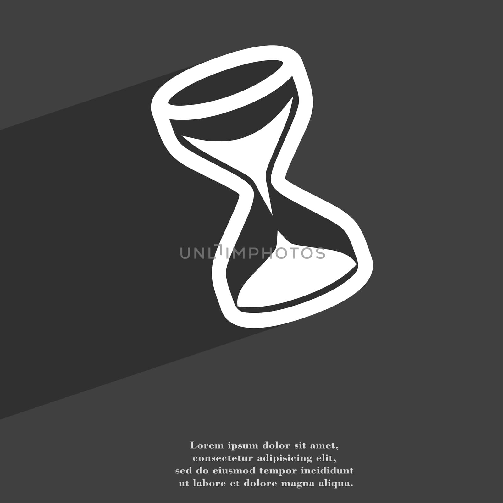 hourglass icon symbol Flat modern web design with long shadow and space for your text. illustration