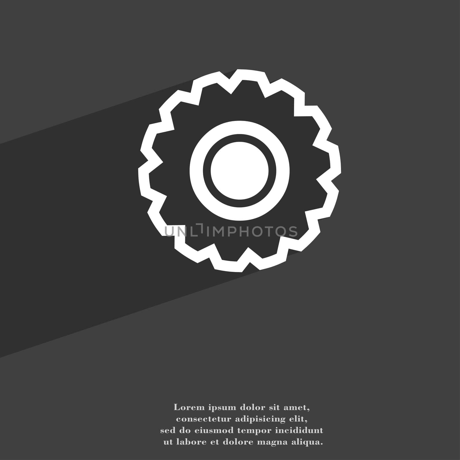cogwheel icon symbol Flat modern web design with long shadow and space for your text.  by serhii_lohvyniuk