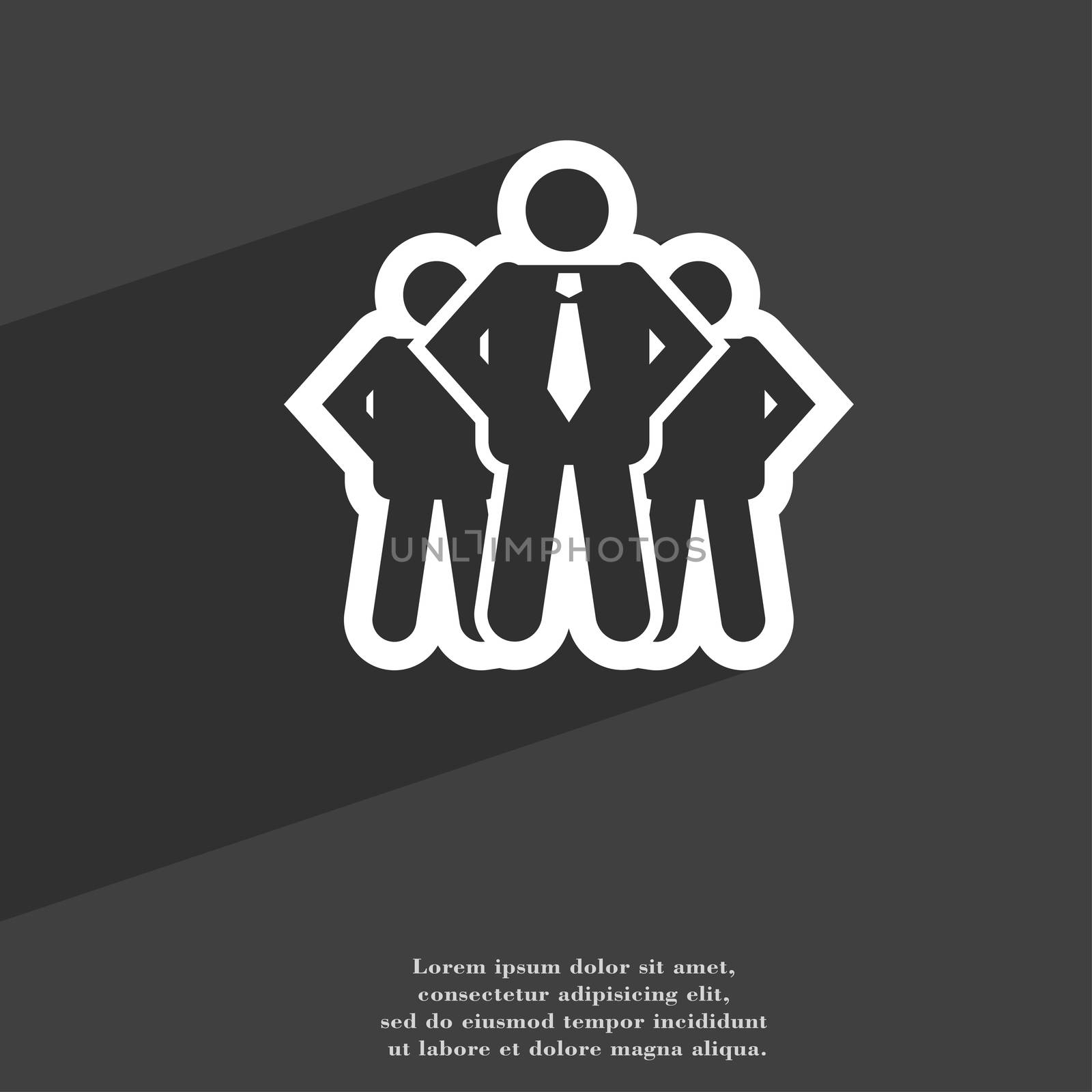 business team icon symbol Flat modern web design with long shadow and space for your text. illustration