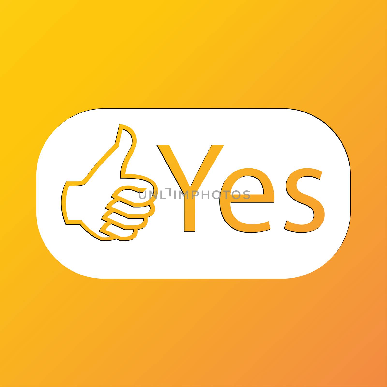Yes icon symbol Flat modern web design with long shadow and space for your text.  by serhii_lohvyniuk