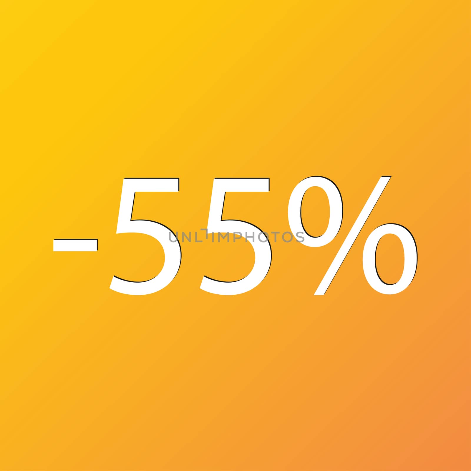 55 percent discount icon symbol Flat modern web design with long shadow and space for your text. illustration