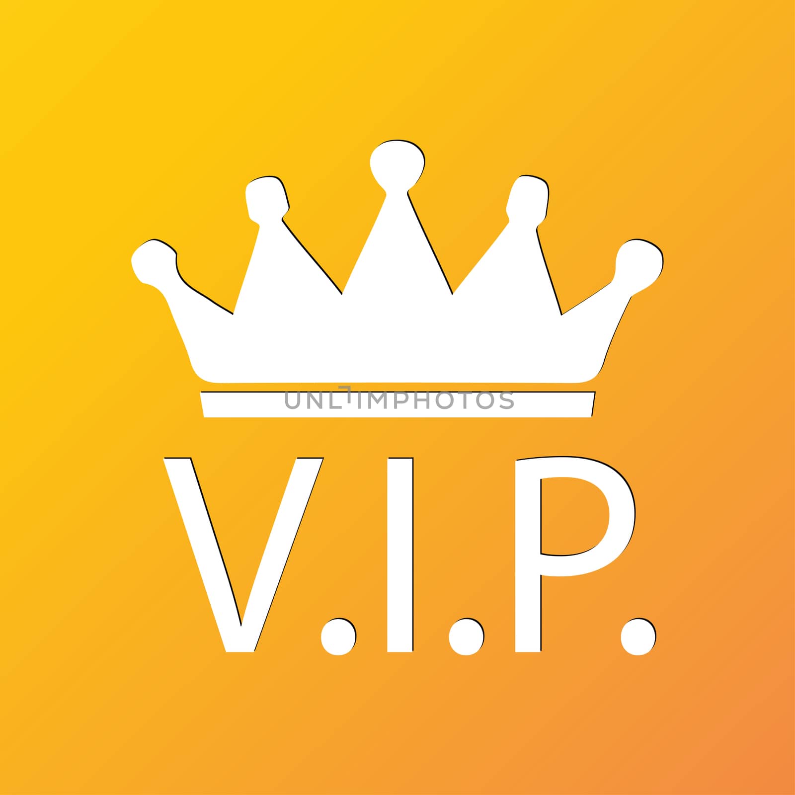 Vip icon symbol Flat modern web design with long shadow and space for your text. illustration