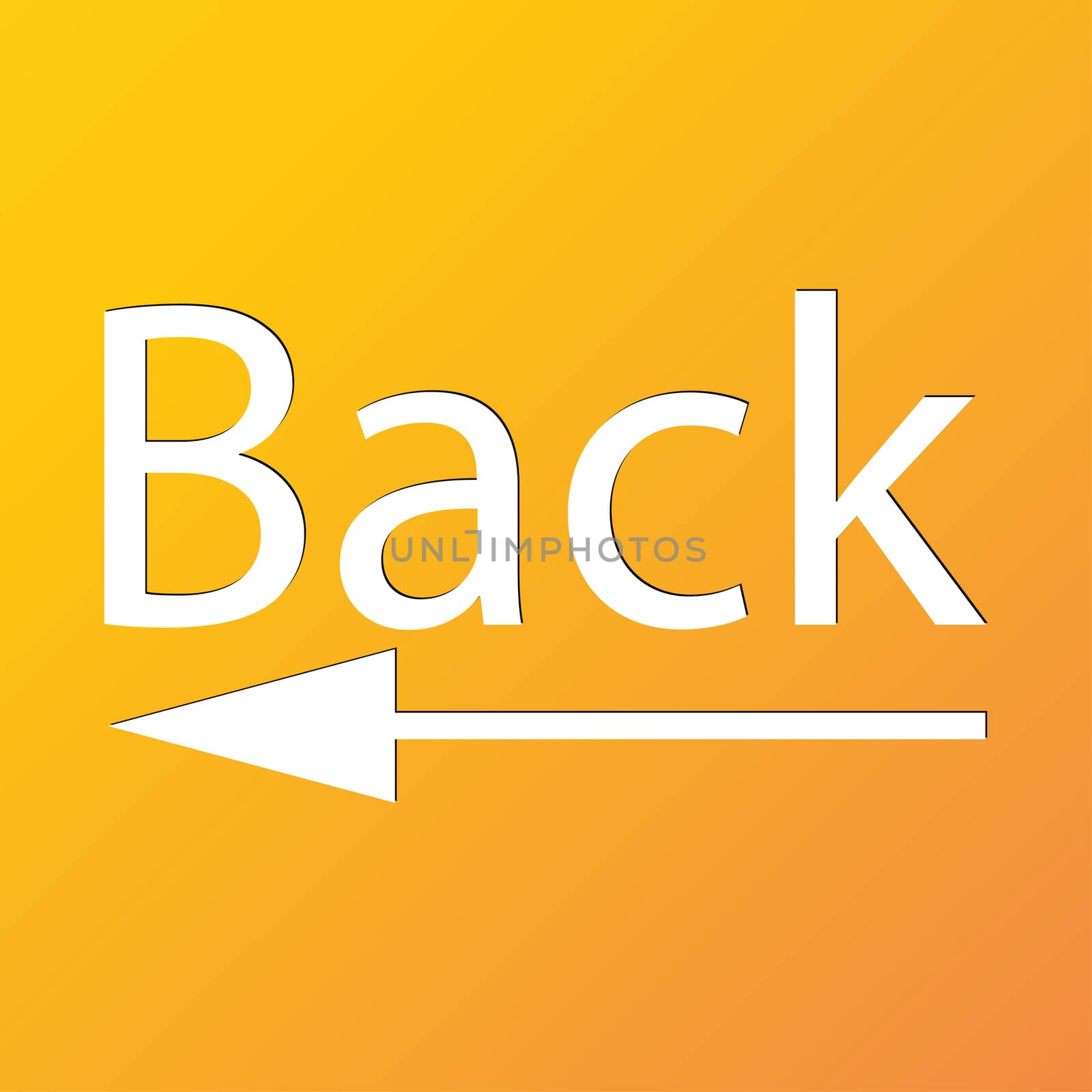 Back Arrow icon symbol Flat modern web design with long shadow and space for your text. illustration