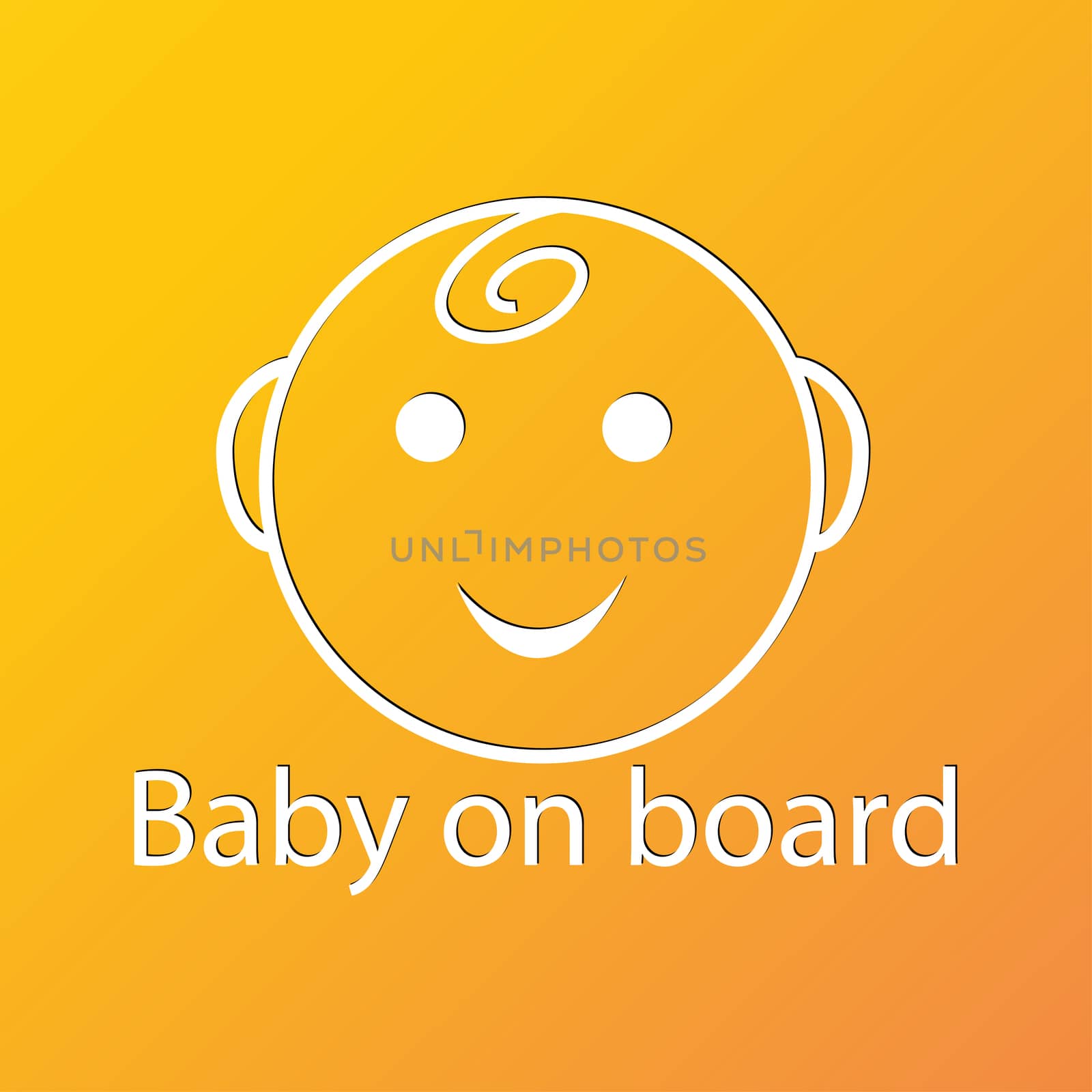 Baby on board icon symbol Flat modern web design with long shadow and space for your text. illustration