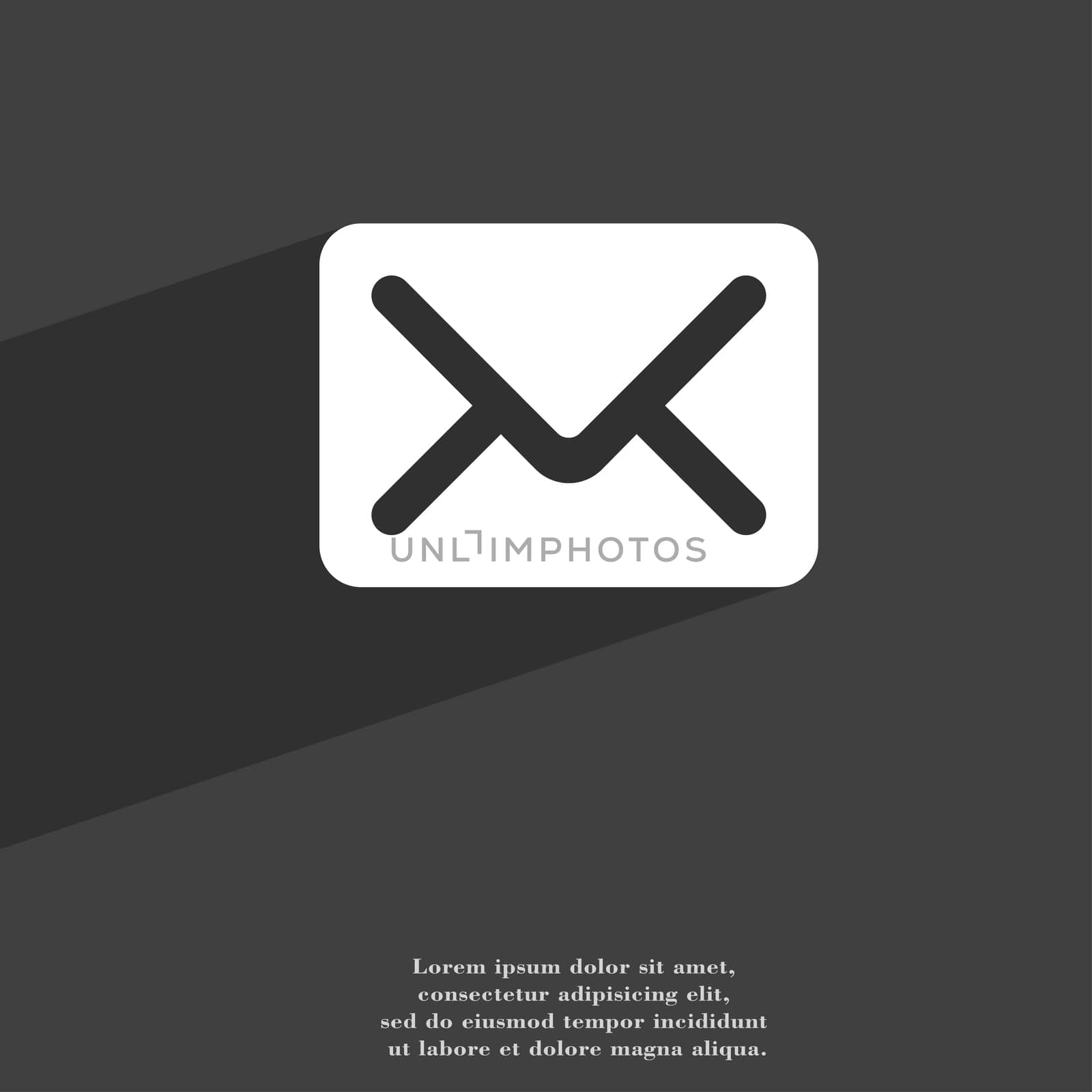 Mail, envelope, letter icon symbol Flat modern web design with long shadow and space for your text. illustration