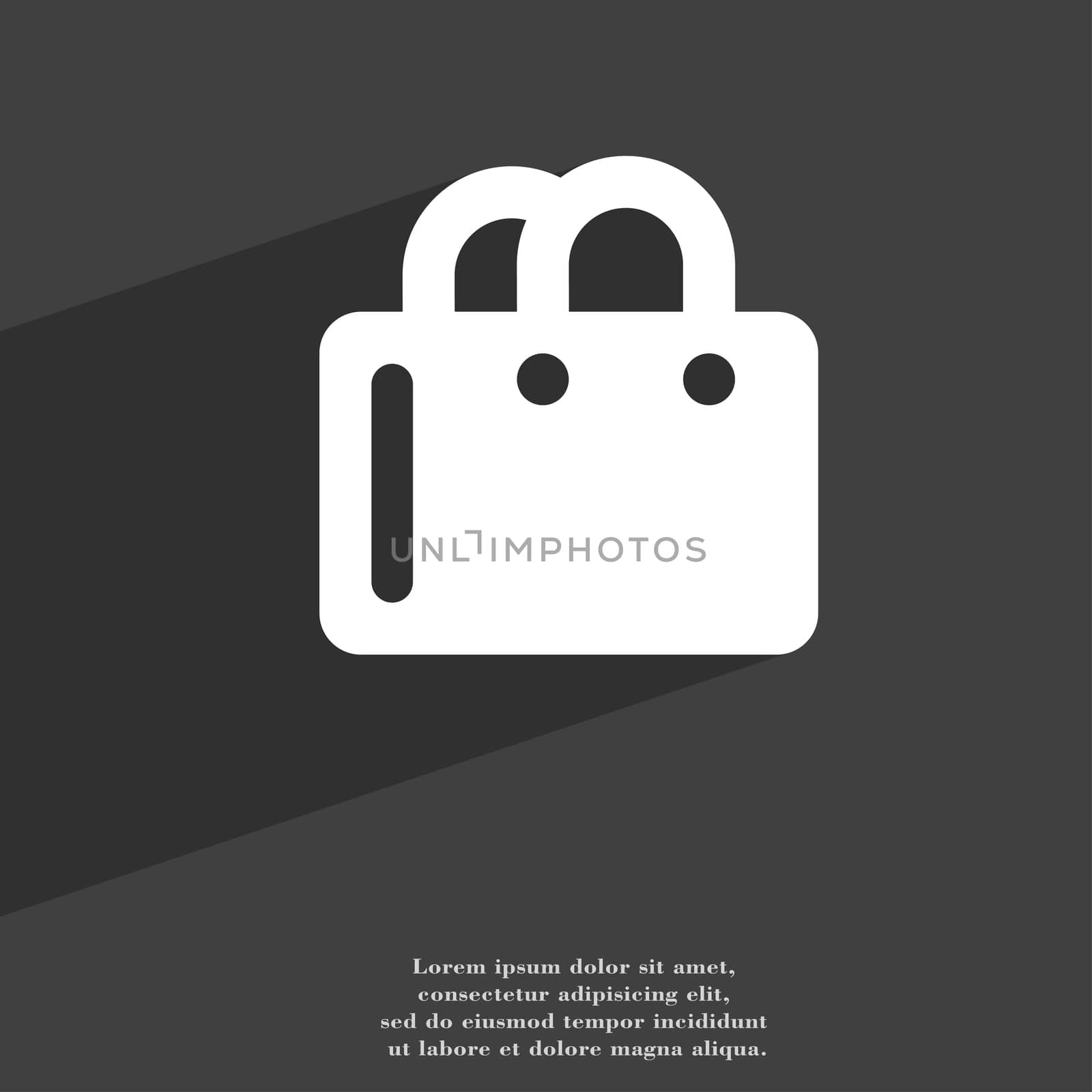 shopping bag icon symbol Flat modern web design with long shadow and space for your text.  by serhii_lohvyniuk