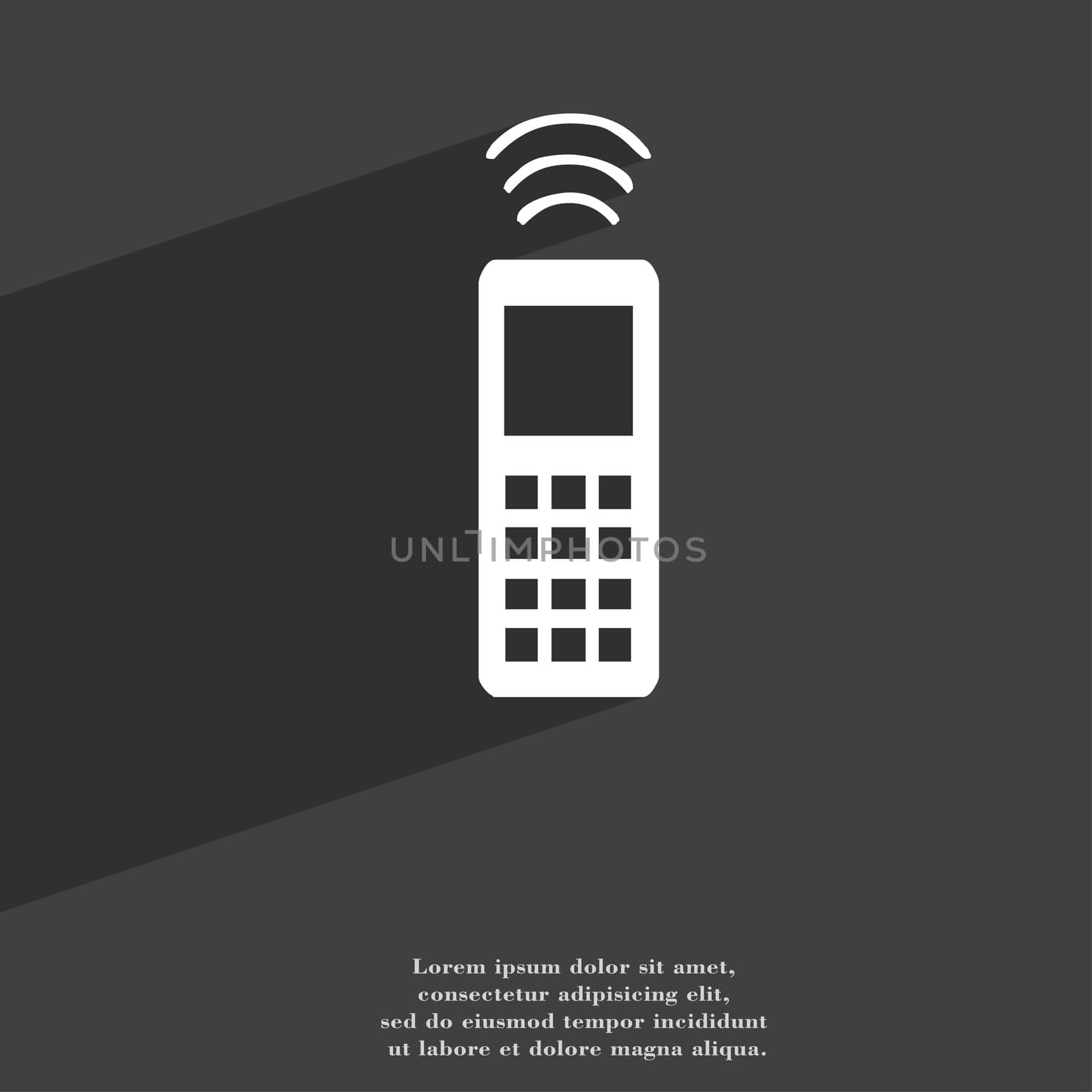 the remote control icon symbol Flat modern web design with long shadow and space for your text. illustration