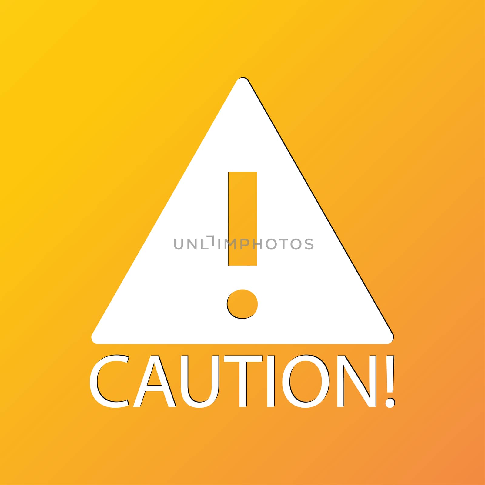 Attention caution icon symbol Flat modern web design with long shadow and space for your text.  by serhii_lohvyniuk