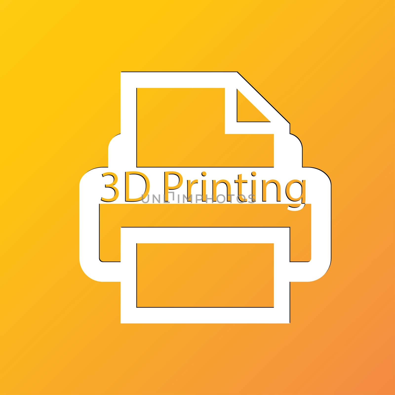 3d Printing icon symbol Flat modern web design with long shadow and space for your text.  by serhii_lohvyniuk