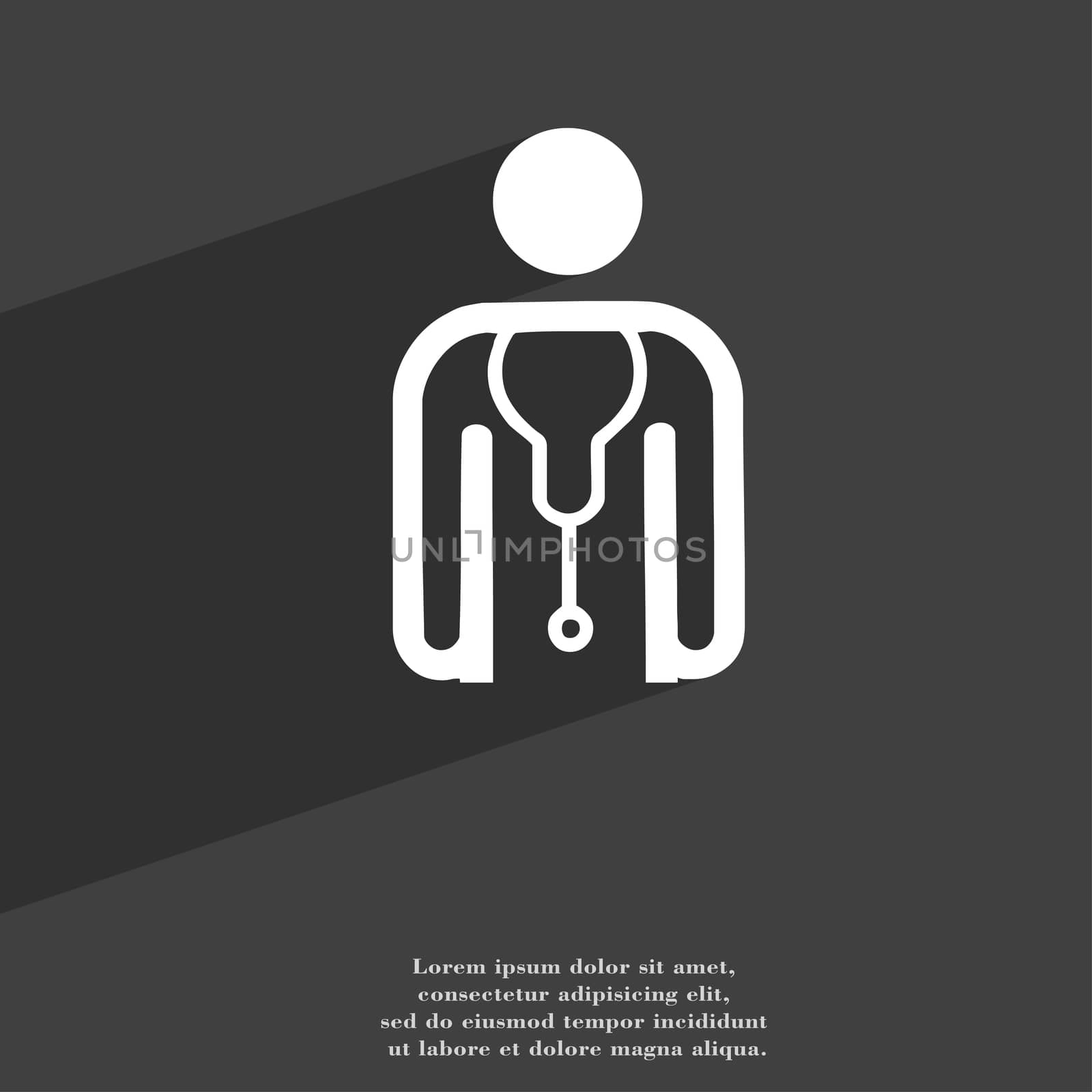 doctor icon symbol Flat modern web design with long shadow and space for your text.  by serhii_lohvyniuk