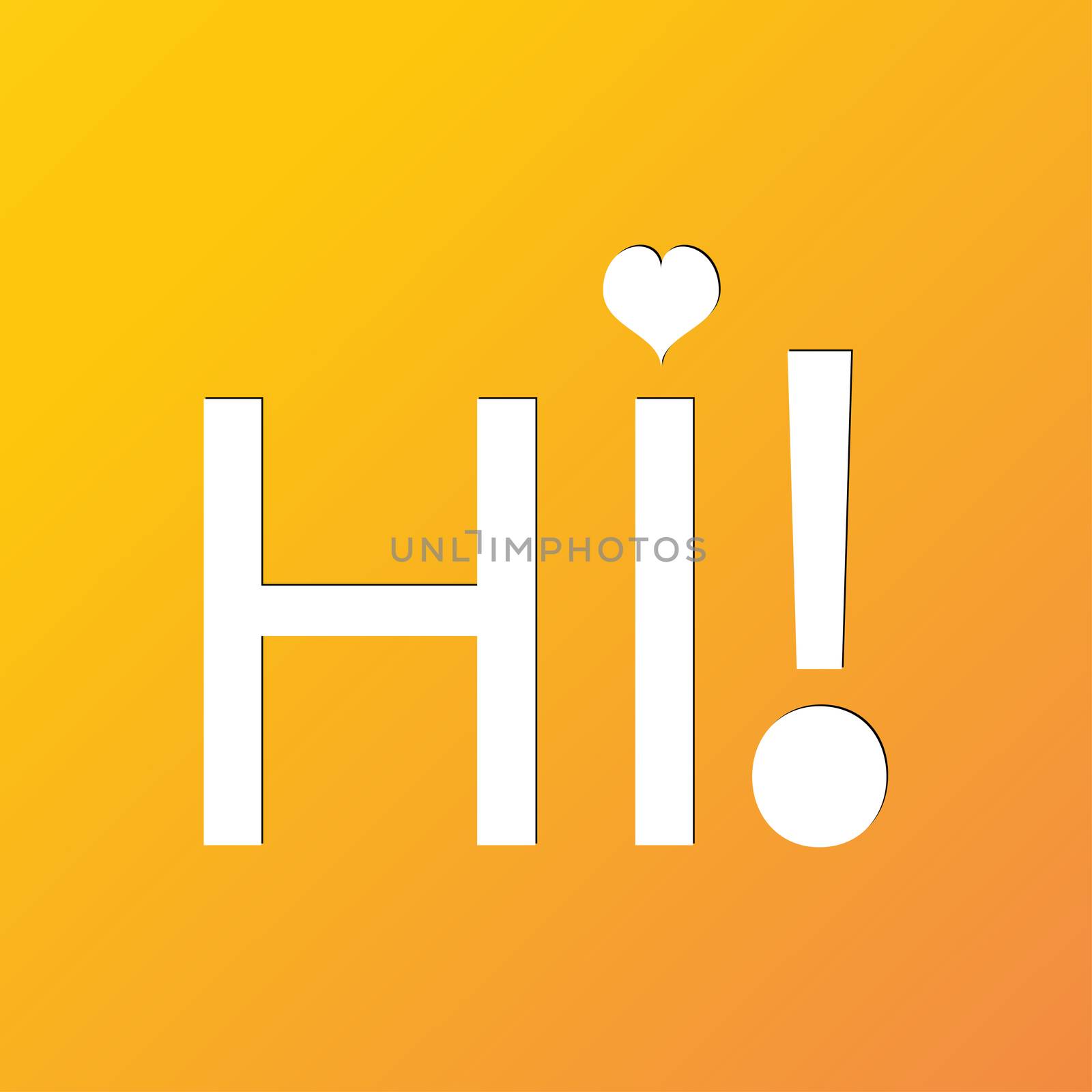 HI icon symbol Flat modern web design with long shadow and space for your text. illustration
