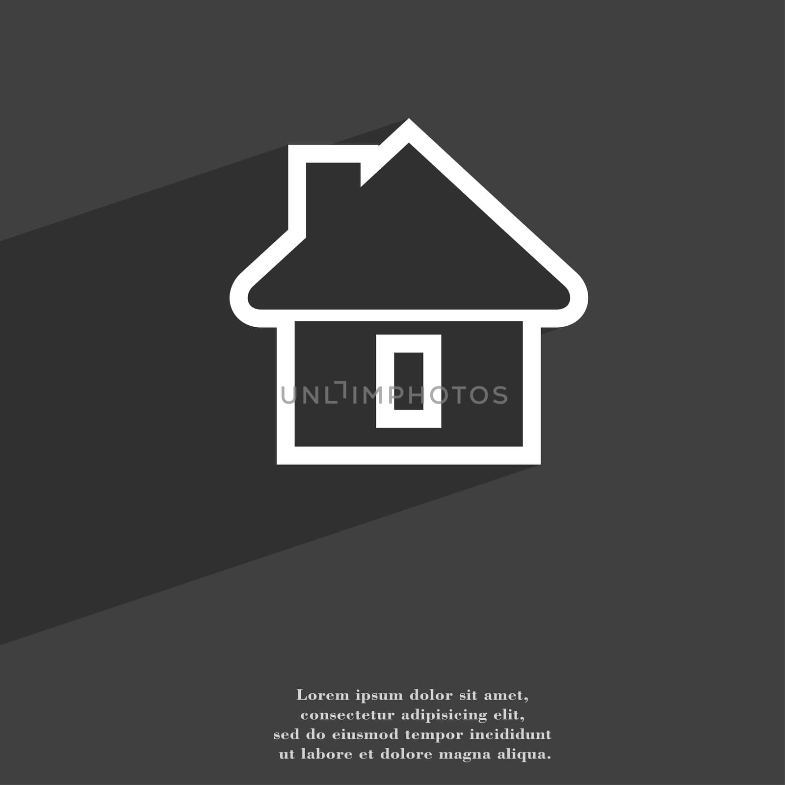 House icon symbol Flat modern web design with long shadow and space for your text.  by serhii_lohvyniuk