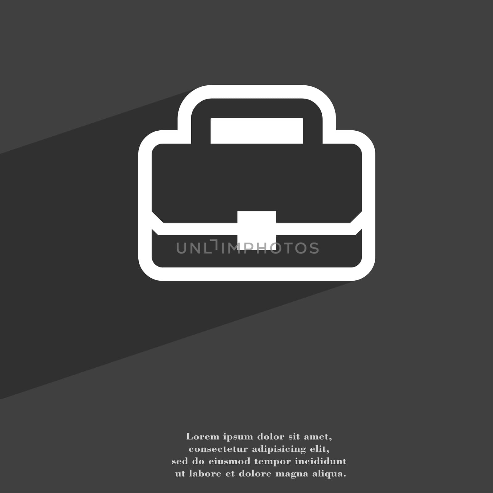 Briefcase icon symbol Flat modern web design with long shadow and space for your text.  by serhii_lohvyniuk