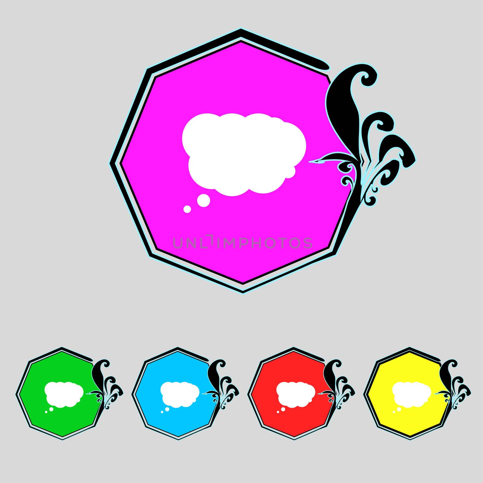 Cloud sign icon. Data storage symbol.Set colourful buttons.  by serhii_lohvyniuk