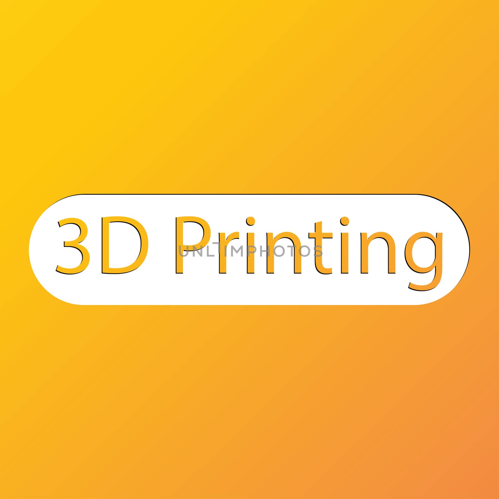 3d Printing icon symbol Flat modern web design with long shadow and space for your text. illustration