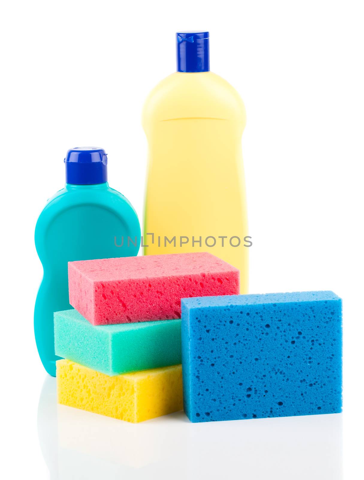 Plastic detergent bottles with sponges by motorolka