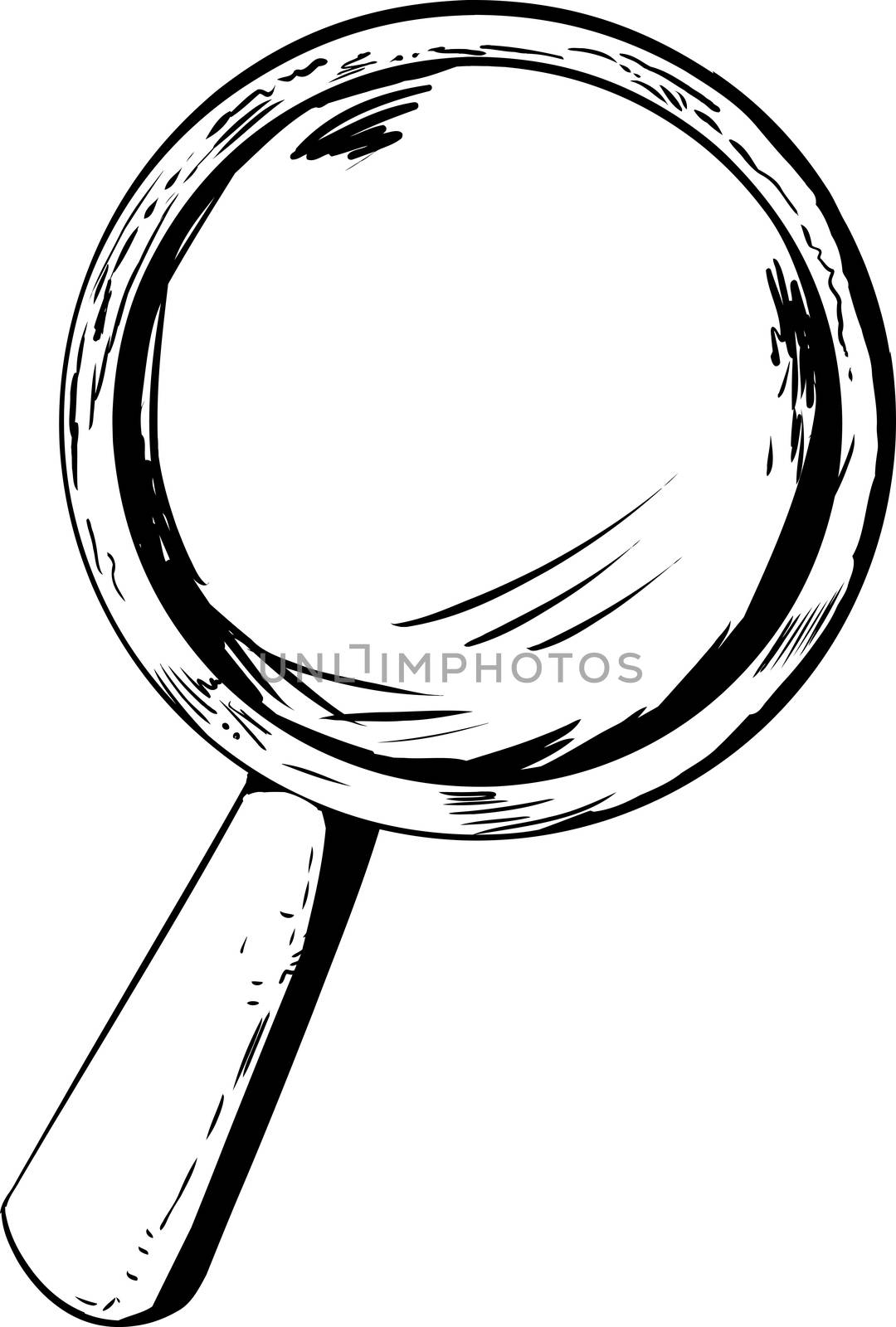 Single blank magnifying glass icon over white background