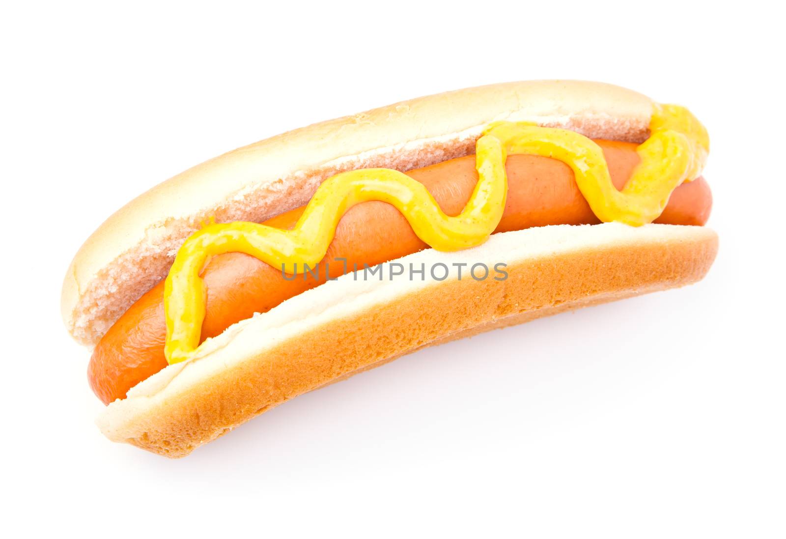 Hot dog with vegetables on a white background