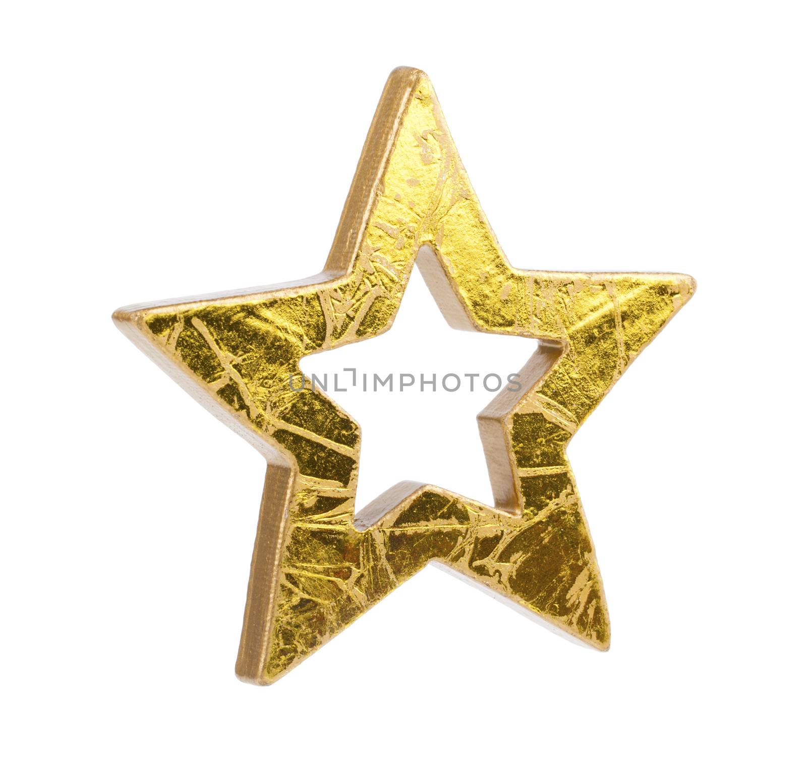 Golden Christmas stars, isolated on white background by motorolka