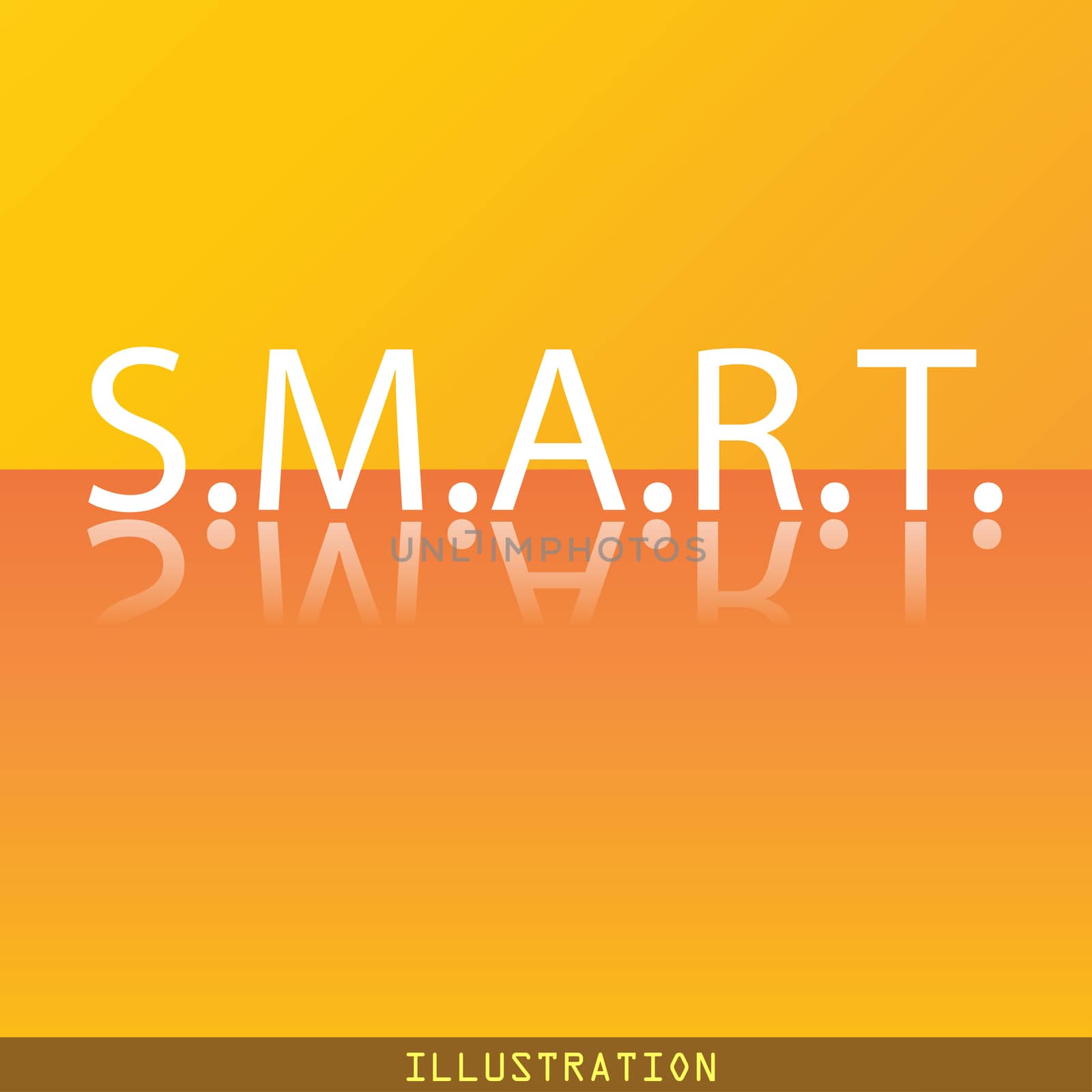 Smart icon symbol Flat modern web design with reflection and space for your text. illustration. Raster version