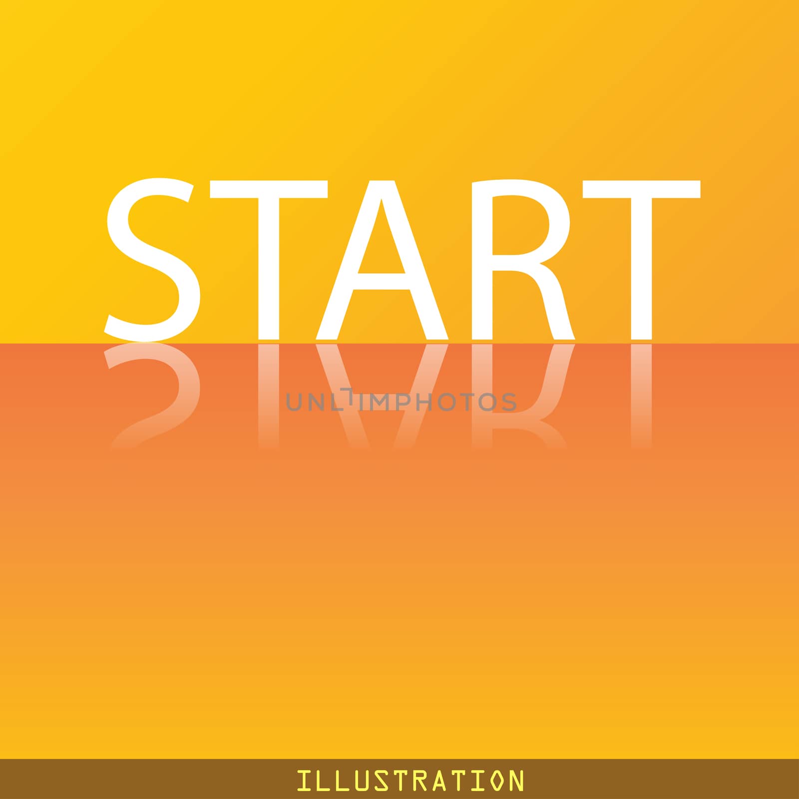 Start icon symbol Flat modern web design with reflection and space for your text. illustration. Raster version