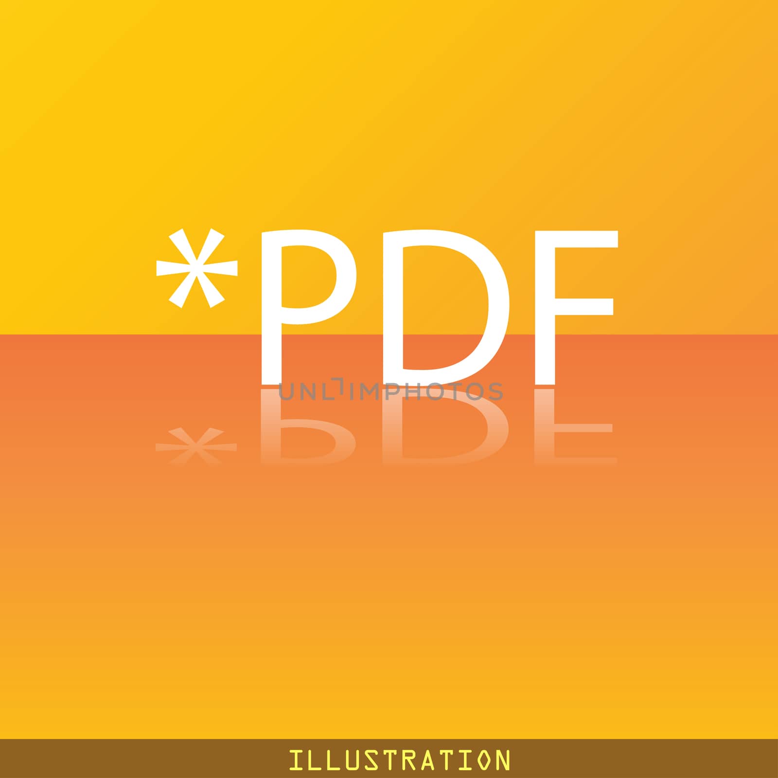 PDF file extension icon symbol Flat modern web design with reflection and space for your text. illustration. Raster version