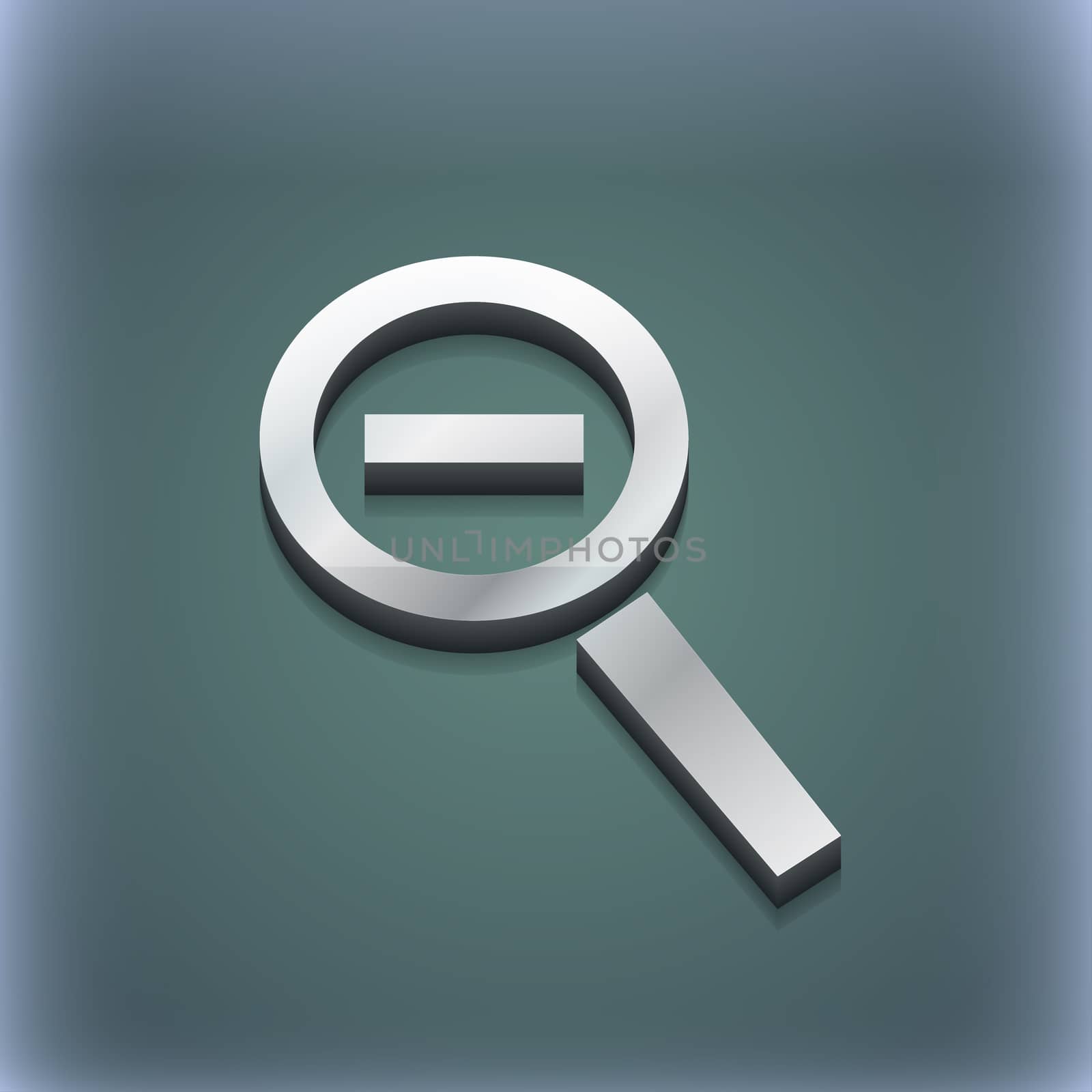 Magnifier glass, Zoom tool icon symbol. 3D style. Trendy, modern design with space for your text . Raster by serhii_lohvyniuk