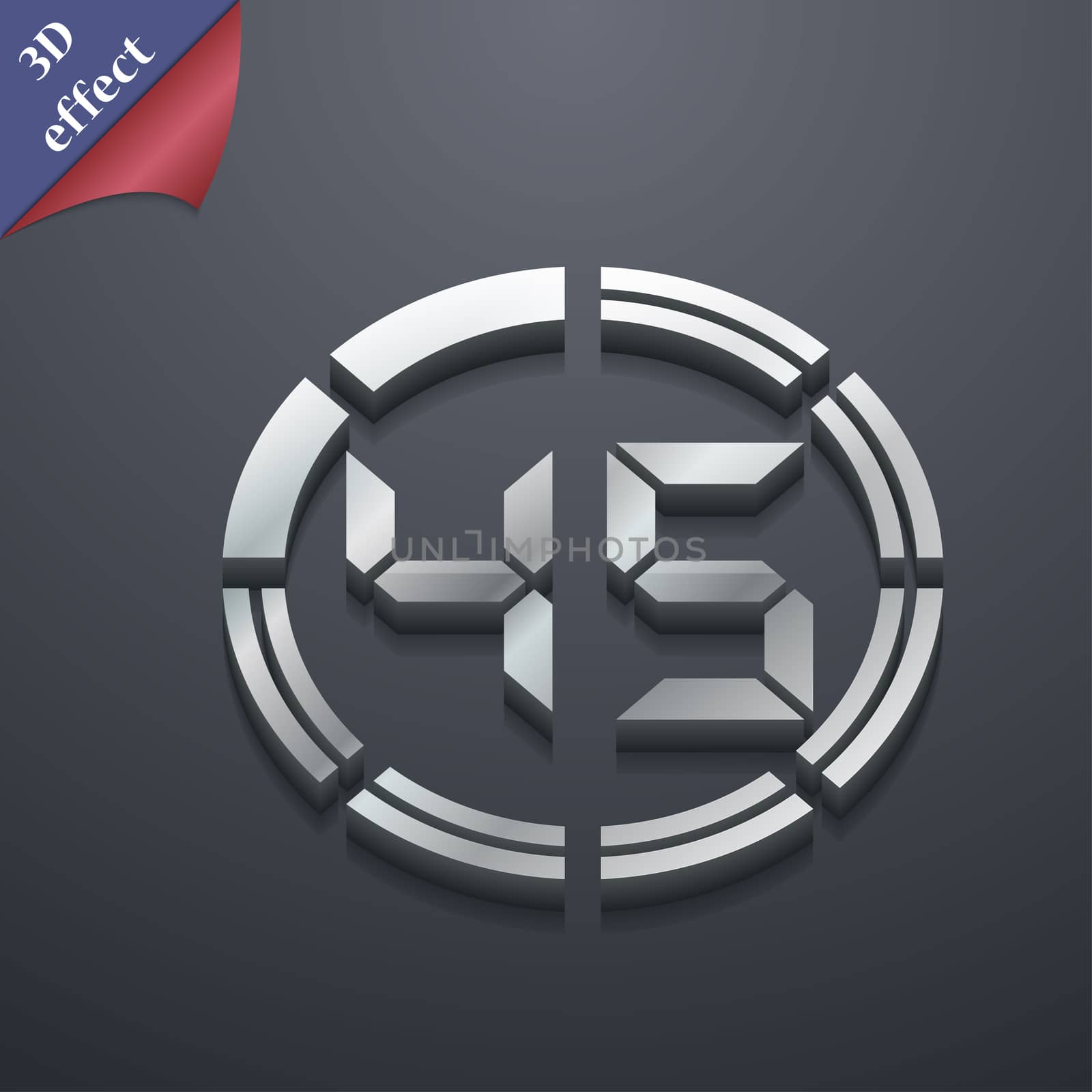 45 second stopwatch icon symbol. 3D style. Trendy, modern design with space for your text . Rastrized by serhii_lohvyniuk