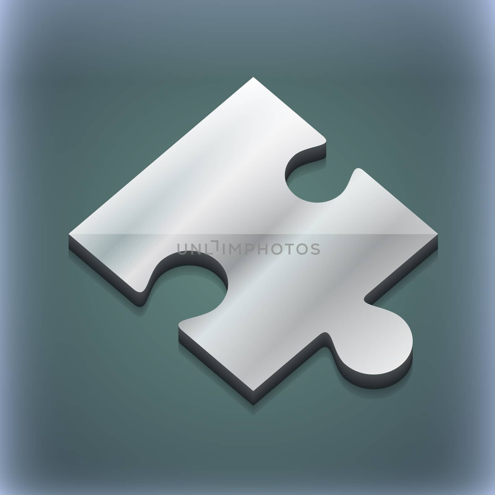 Puzzle piece icon symbol. 3D style. Trendy, modern design with space for your text . Raster by serhii_lohvyniuk
