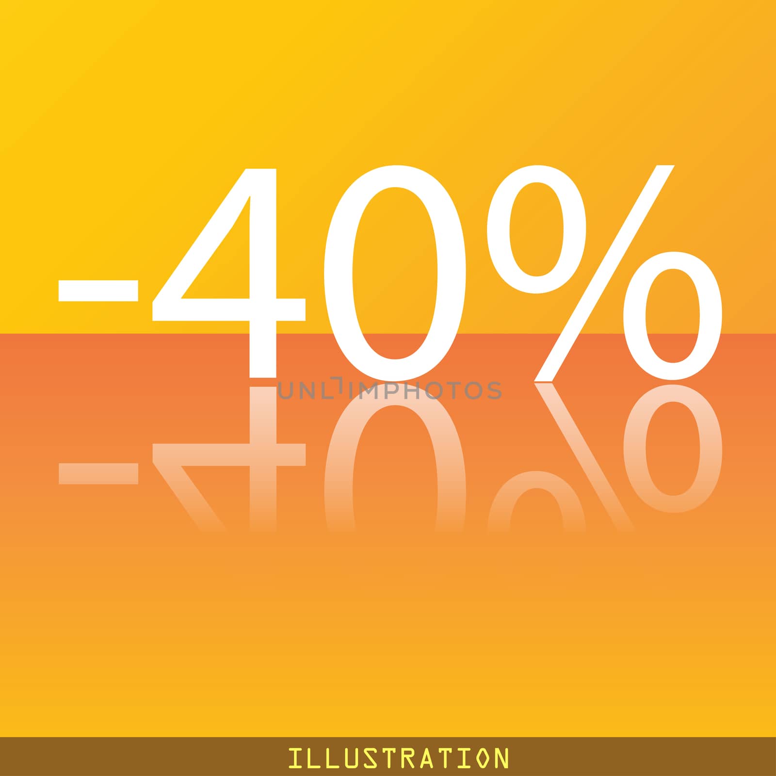 40 percent discount icon symbol Flat modern web design with reflection and space for your text. . Raster by serhii_lohvyniuk