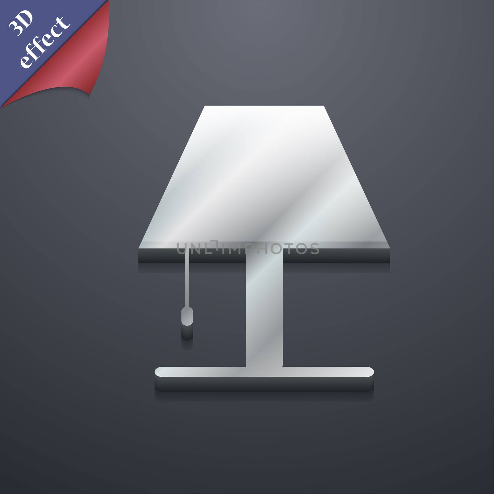 Lamp icon symbol. 3D style. Trendy, modern design with space for your text illustration. Rastrized copy