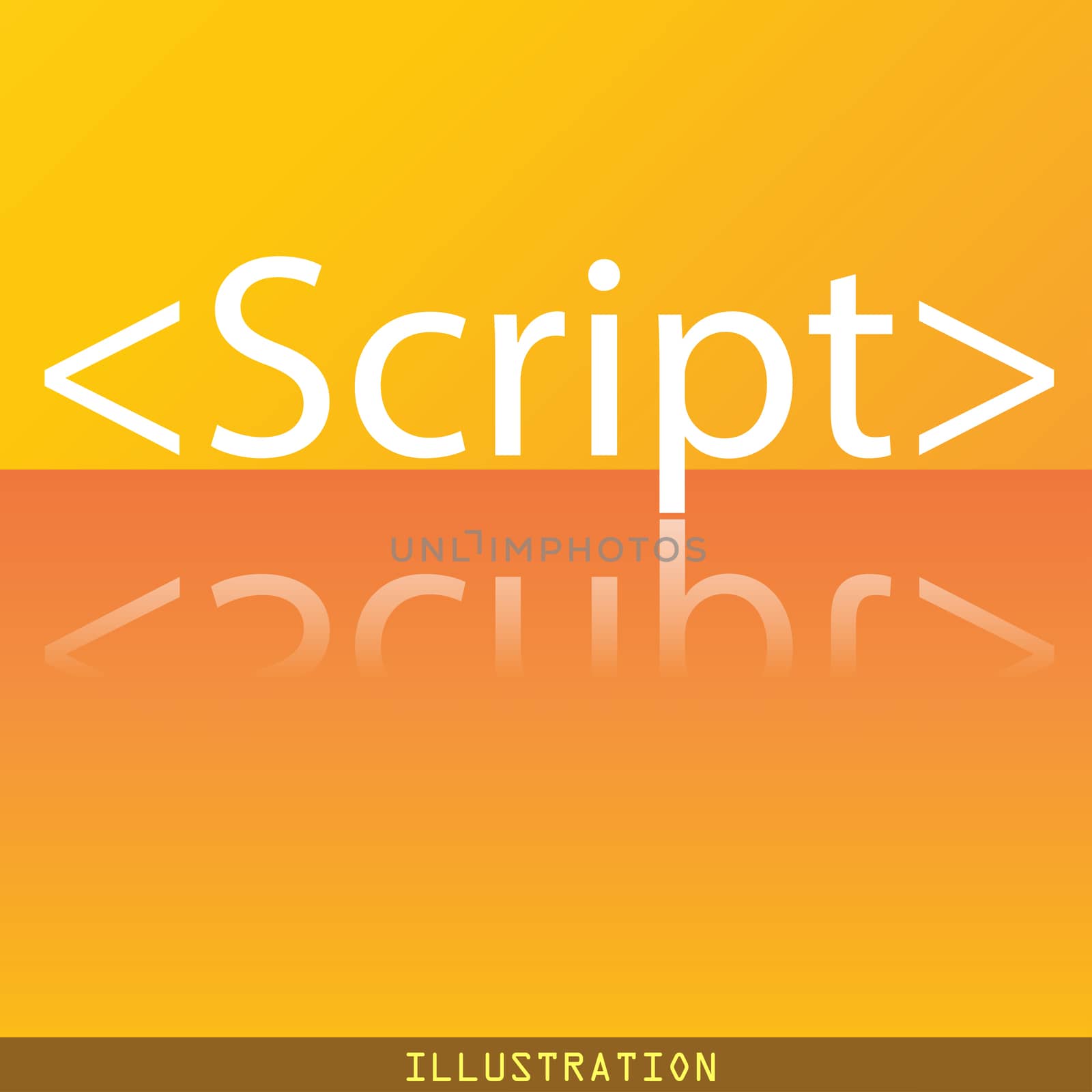 Script icon symbol Flat modern web design with reflection and space for your text. illustration. Raster version