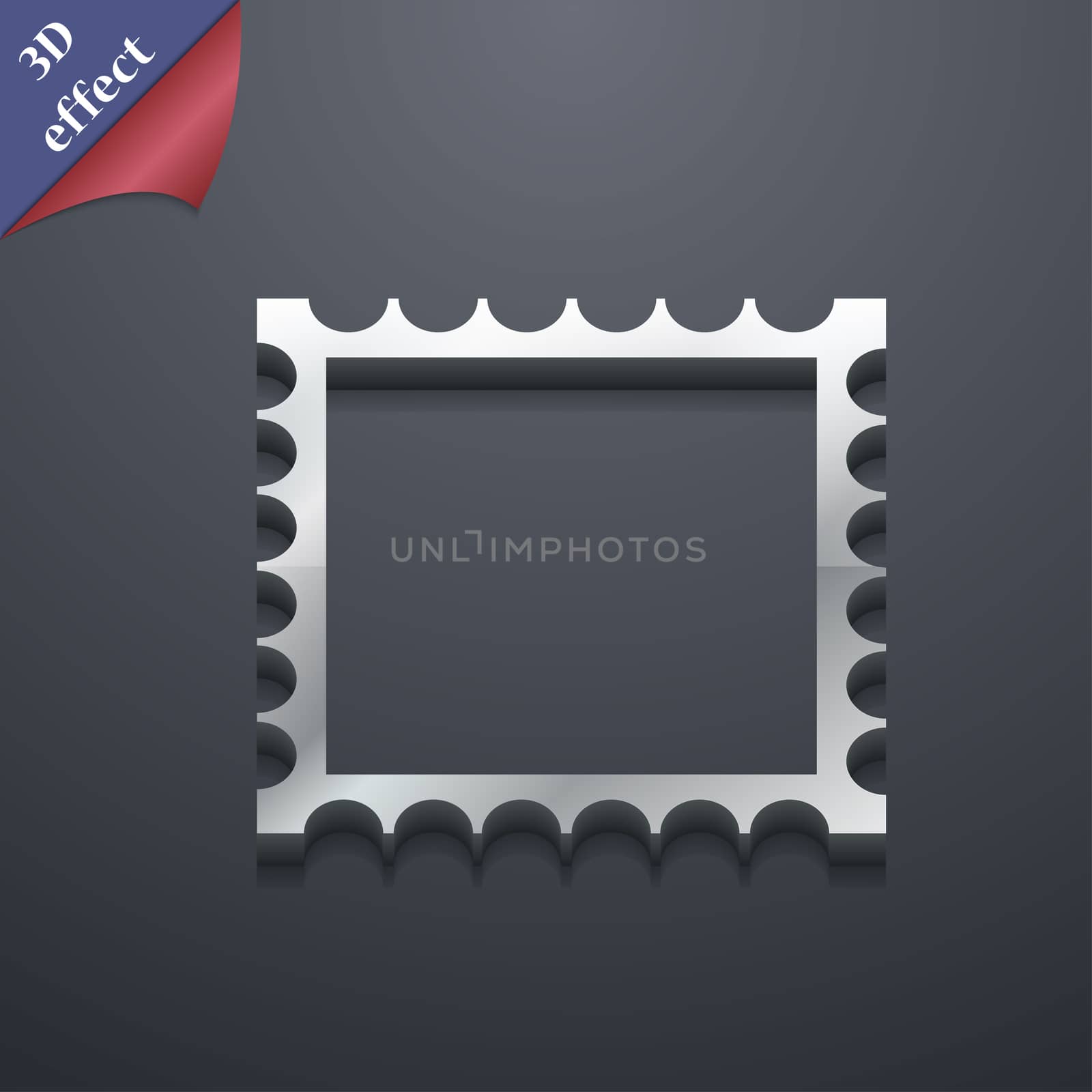 Photo frame template icon symbol. 3D style. Trendy, modern design with space for your text . Rastrized by serhii_lohvyniuk