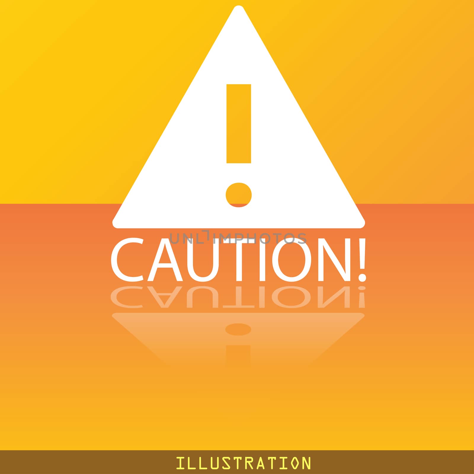 Attention caution icon symbol Flat modern web design with reflection and space for your text. . Raster by serhii_lohvyniuk