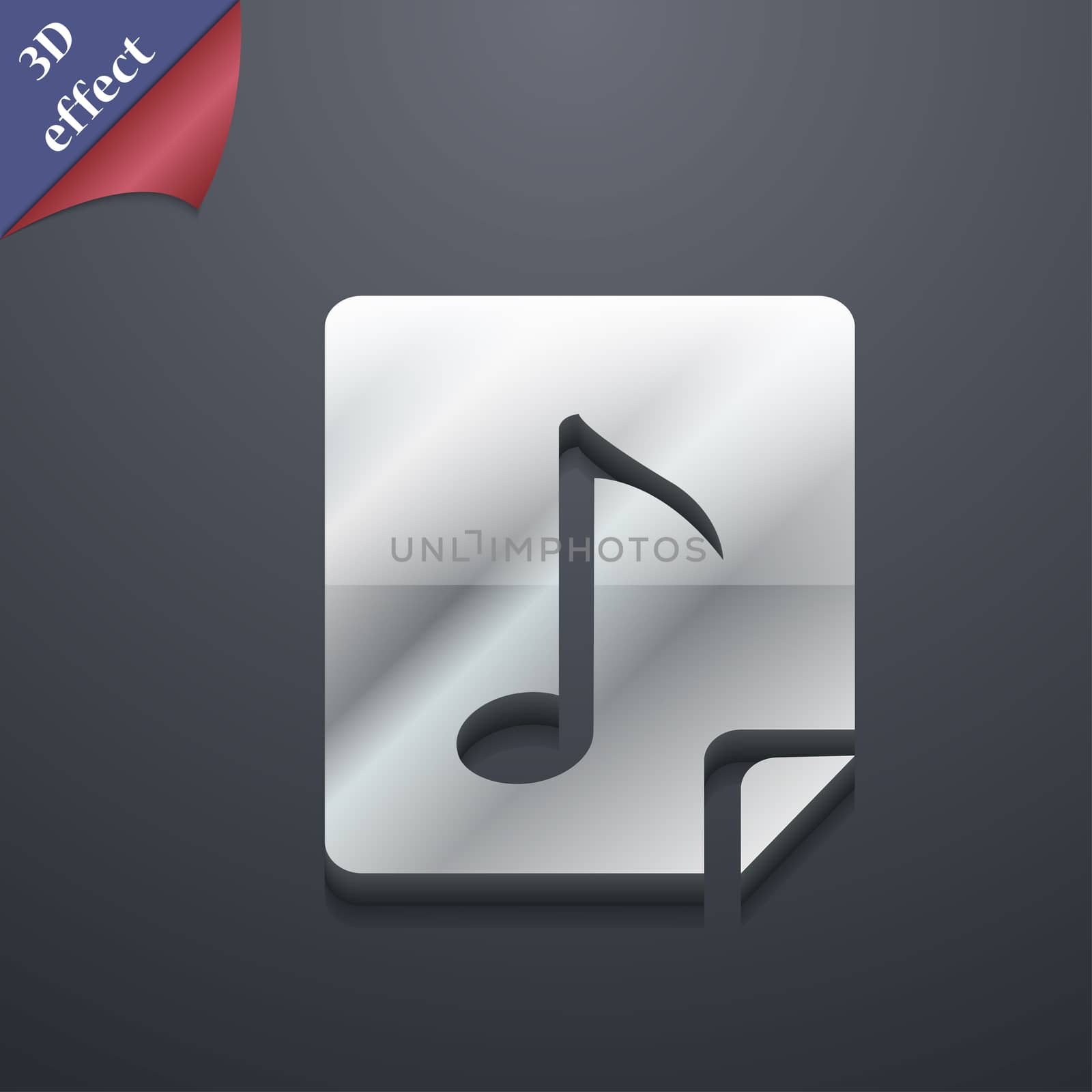 Audio, MP3 file icon symbol. 3D style. Trendy, modern design with space for your text . Rastrized by serhii_lohvyniuk