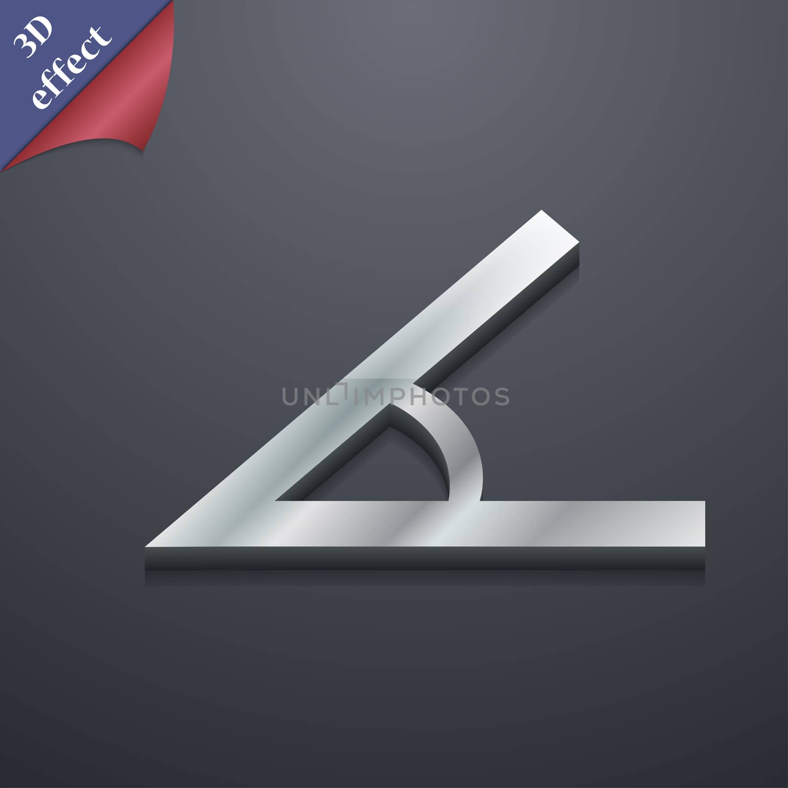Angle 45 degrees icon symbol. 3D style. Trendy, modern design with space for your text illustration. Rastrized copy