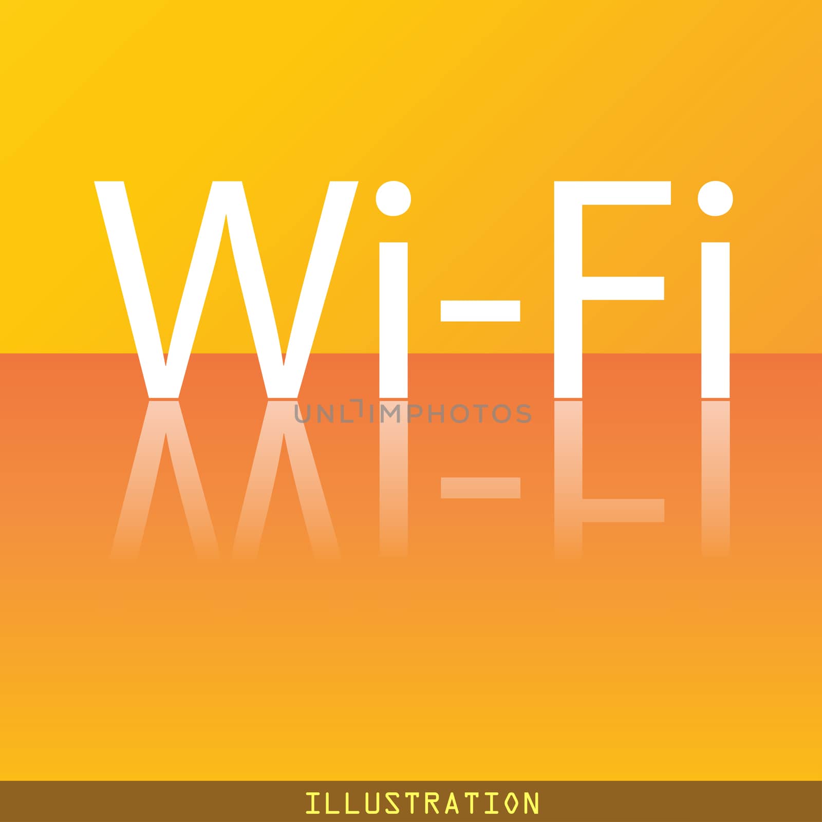 Free wifi icon symbol Flat modern web design with reflection and space for your text. illustration. Raster version
