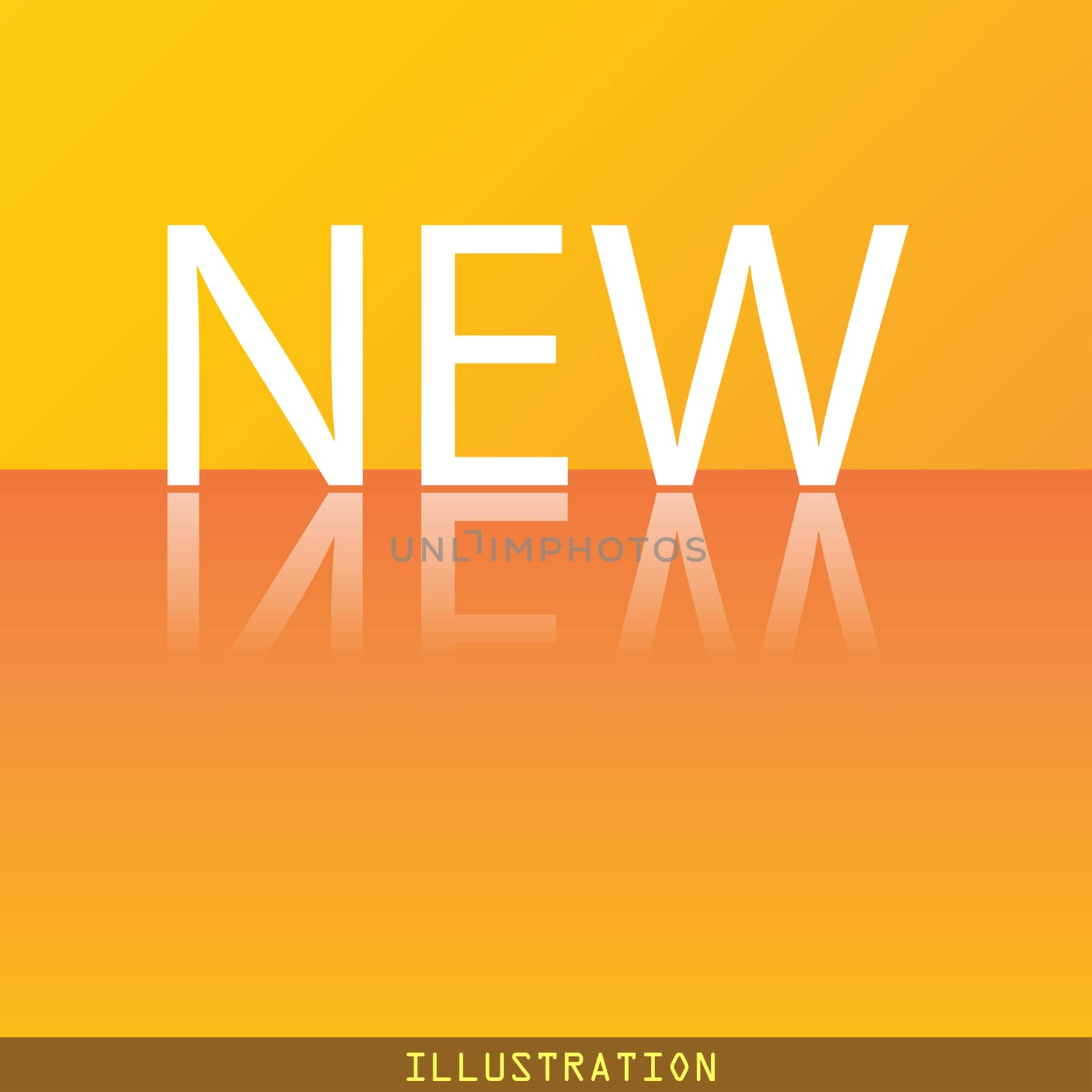 New icon symbol Flat modern web design with reflection and space for your text. illustration. Raster version