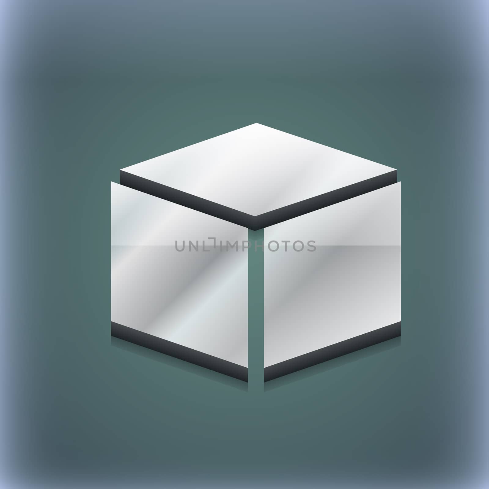 3d cube icon symbol. 3D style. Trendy, modern design with space for your text illustration. Raster version