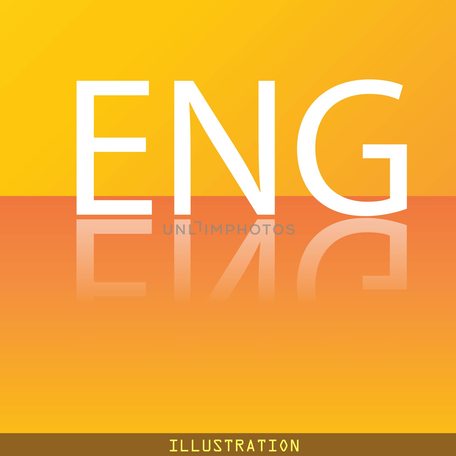 English icon symbol Flat modern web design with reflection and space for your text. . Raster by serhii_lohvyniuk