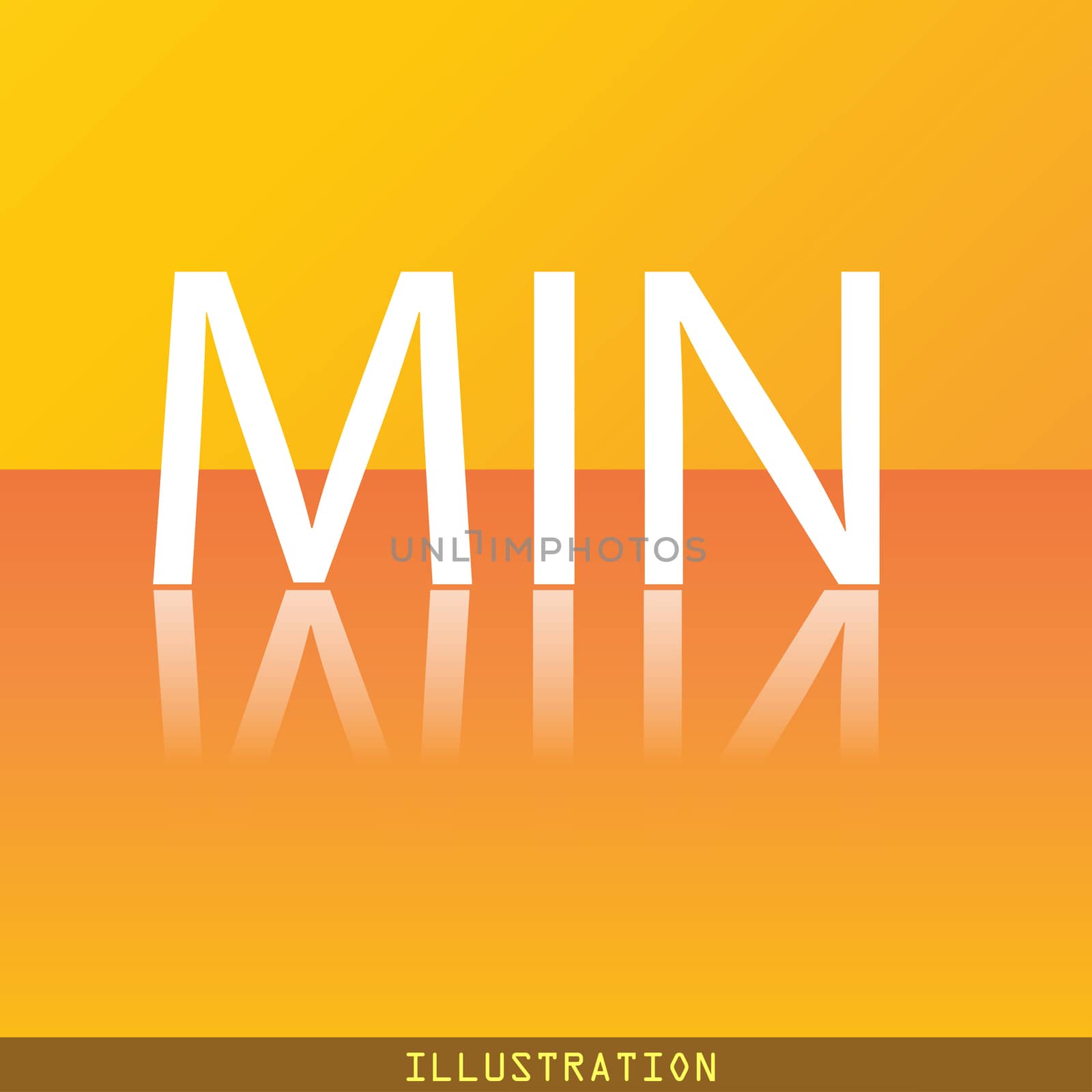 minimum icon symbol Flat modern web design with reflection and space for your text. illustration. Raster version
