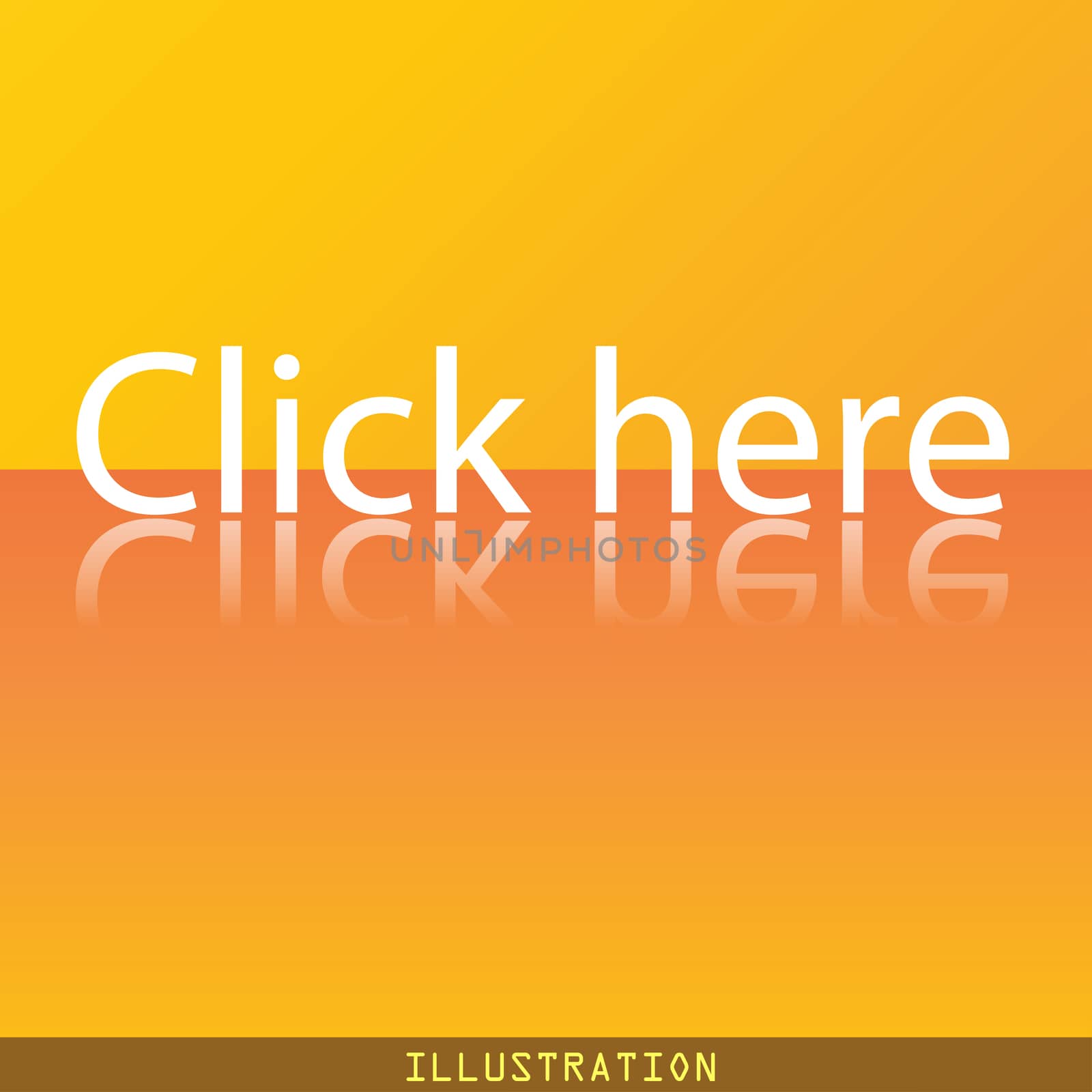 Click here icon symbol Flat modern web design with reflection and space for your text. illustration. Raster version