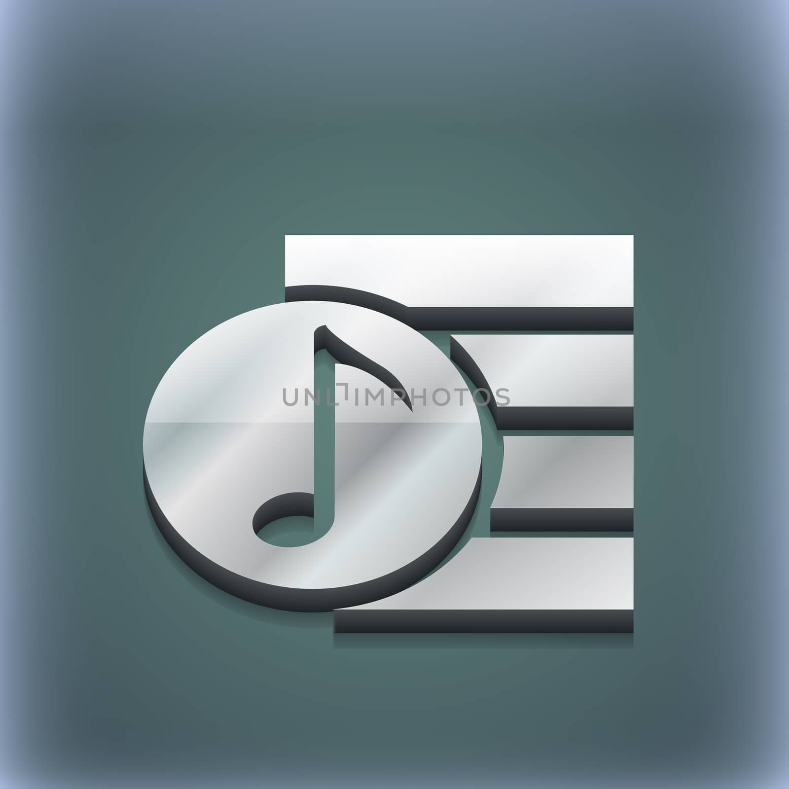 Audio, MP3 file icon symbol. 3D style. Trendy, modern design with space for your text . Raster by serhii_lohvyniuk
