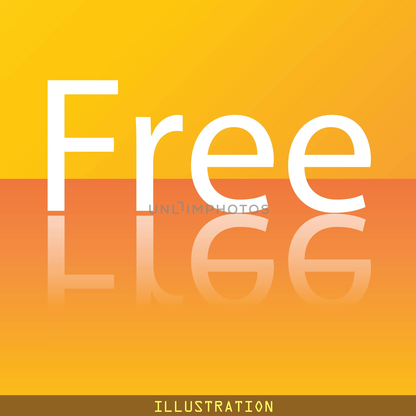 Free icon symbol Flat modern web design with reflection and space for your text. illustration. Raster version